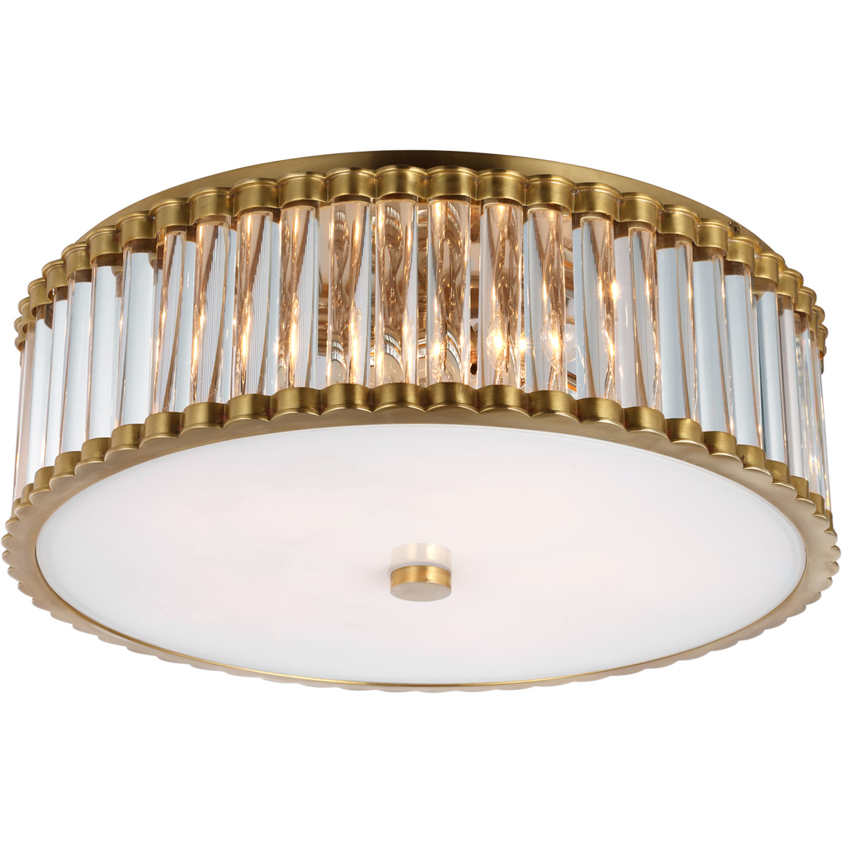 Chapman & Myers Kean LED 18.25 inch Hand-Rubbed Antique Brass Flush Mount Ceiling Light