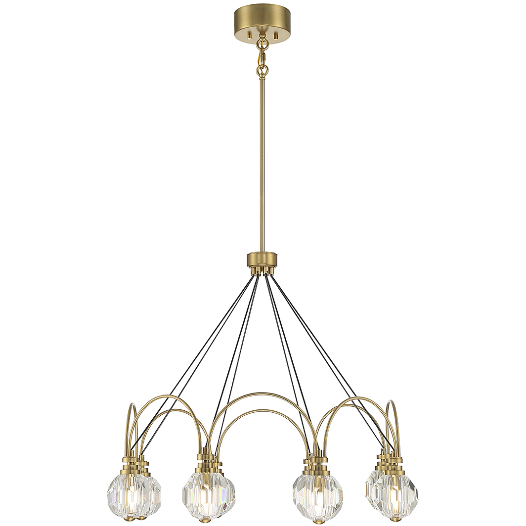 Burnham LED 32 inch Warm Brass Chandelier Ceiling Light