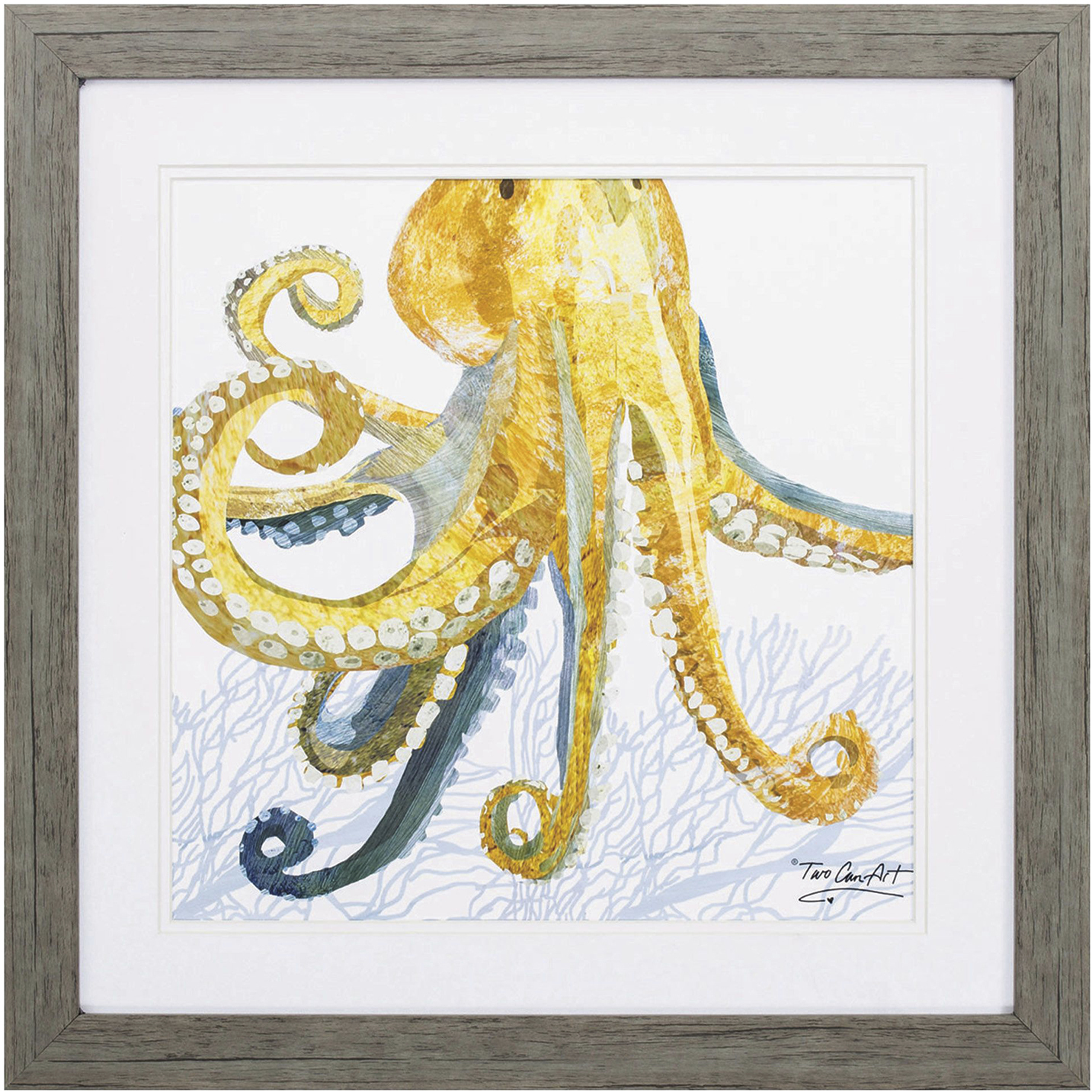 Sea Creature Yellow and Green and Red Framed Art, Propac