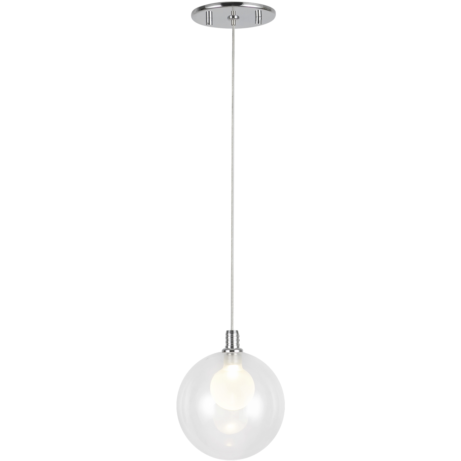 Bolla LED 5.5 inch Chrome Pendant Ceiling Light in Clear Glass Shade