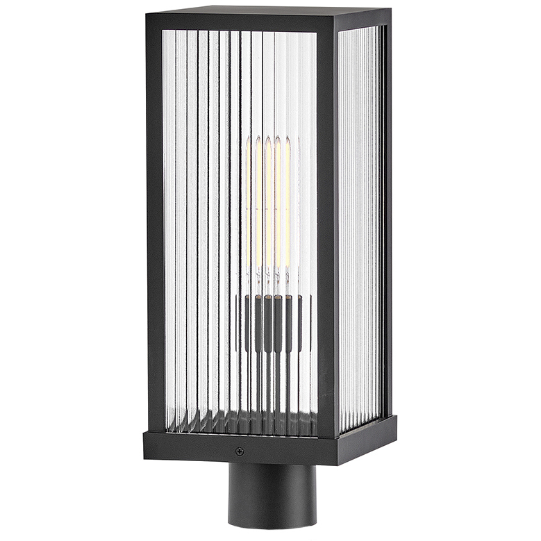 Torrent 1 Light 19 inch Black Outdoor Post Mount Lantern