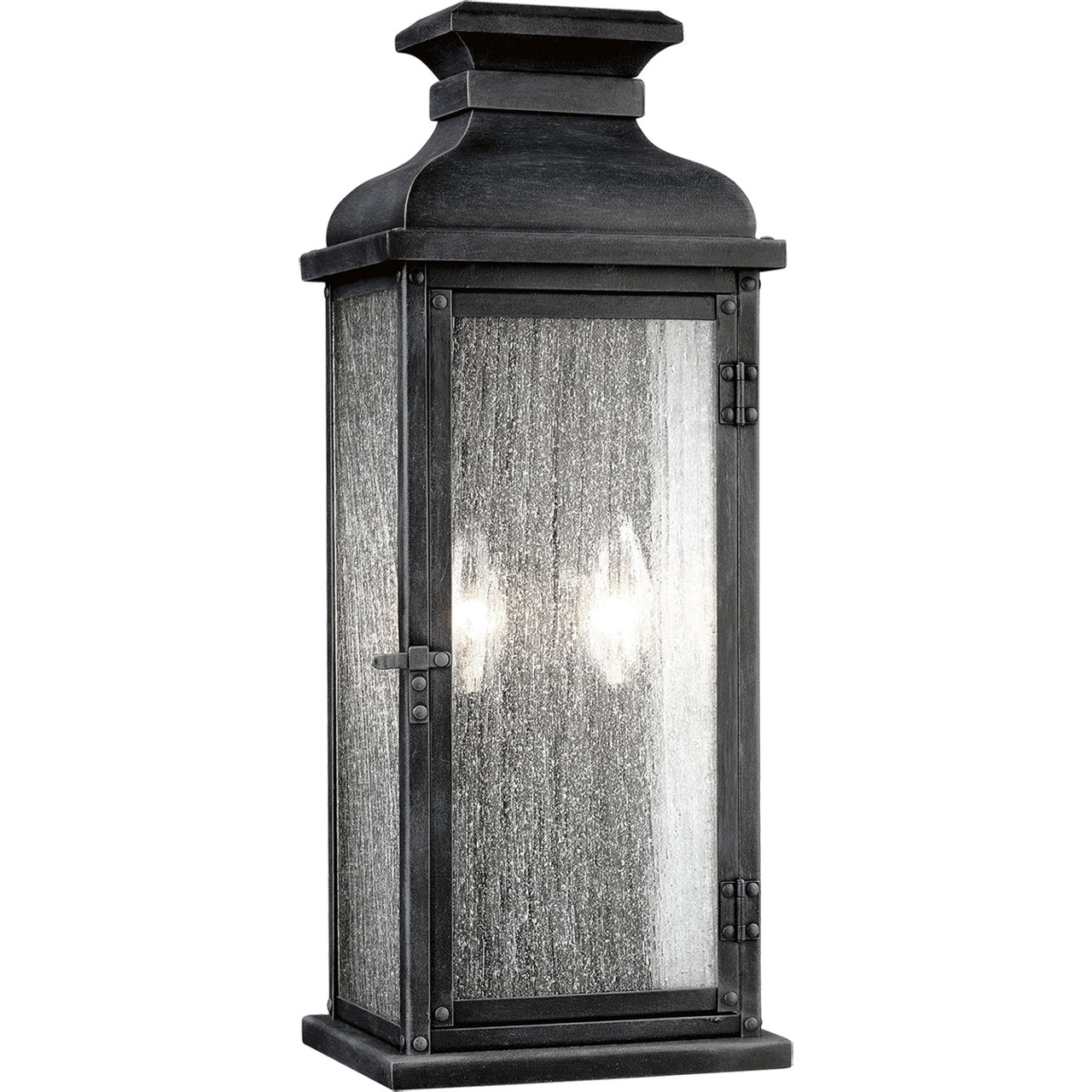 Sean Lavin Pediment 2 Light 18.13 inch Dark Weathered Zinc Outdoor Wall Lantern