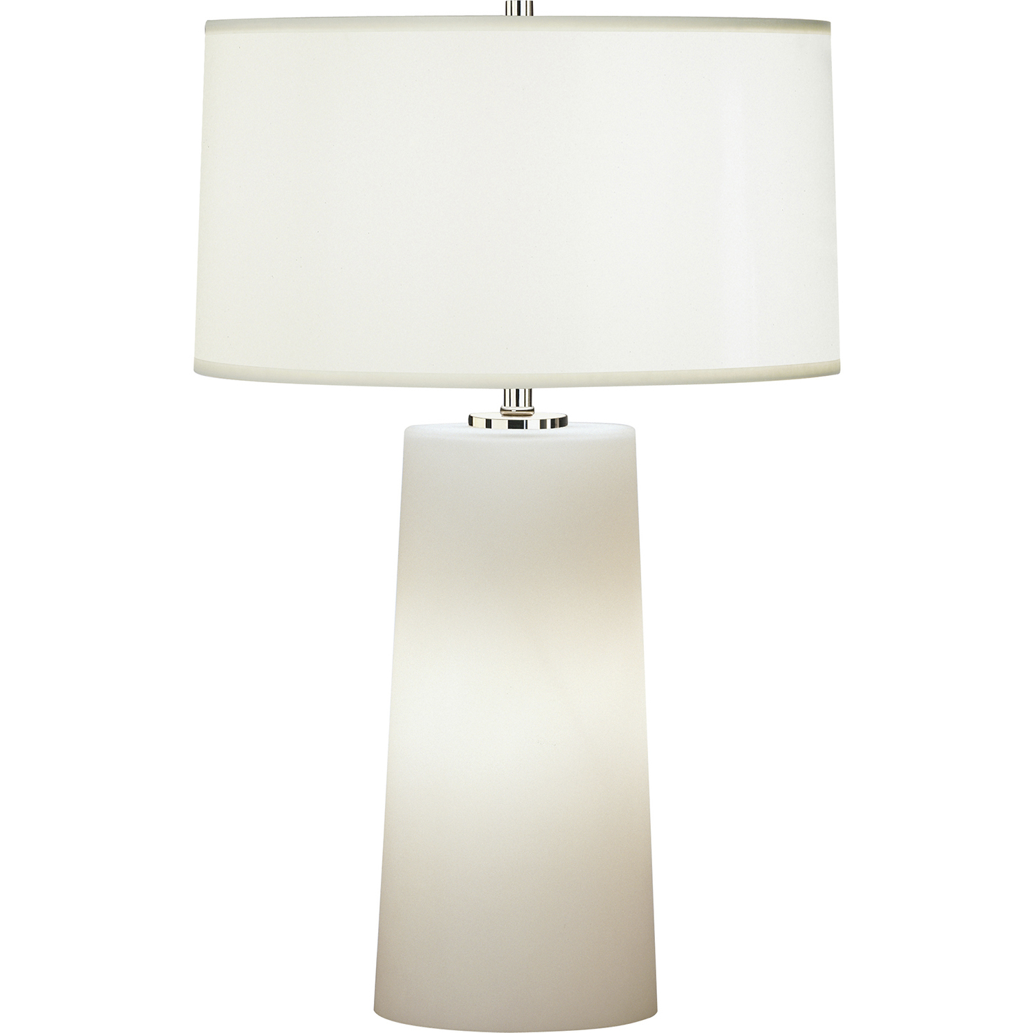 Rico Espinet Olinda 22.75 inch 100 watt Frosted White Cased Glass Accent Lamp Portable Light in White Organza, with Night Light