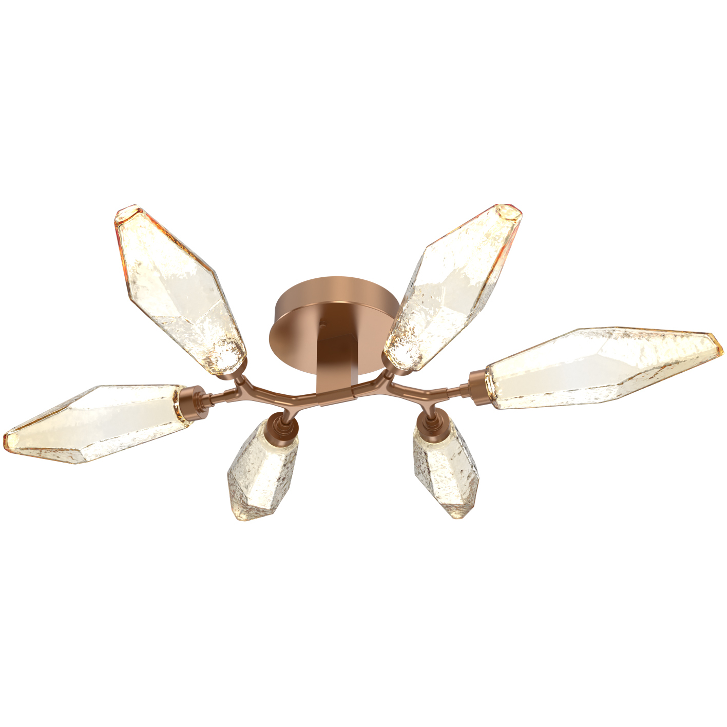 Rock Crystal LED 36.4 inch Novel Brass Flush Mount Ceiling Light in Chilled Amber, 2700K LED