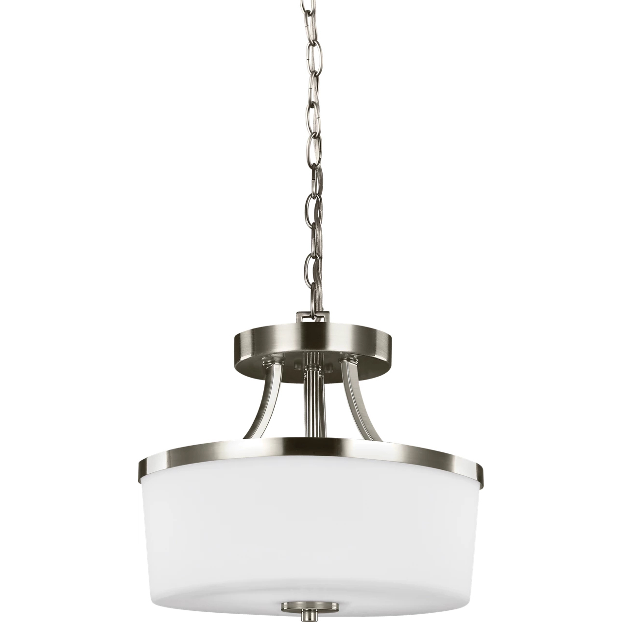 Hettinger 2 Light 13.25 inch Brushed Nickel Convertible Pendant Semi-Flush Ceiling Light