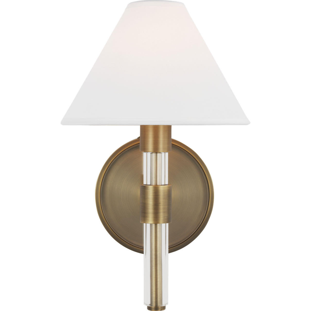 Robert 1 Light 7.5 inch Time Worn Brass / Clear Acrylic Vanity Light Wall Light