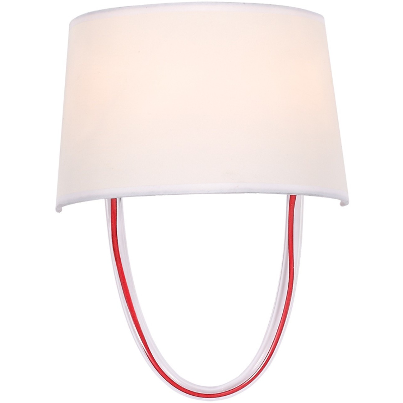 Stella Sconce Wall Light in Polished Chrome and Red Cord