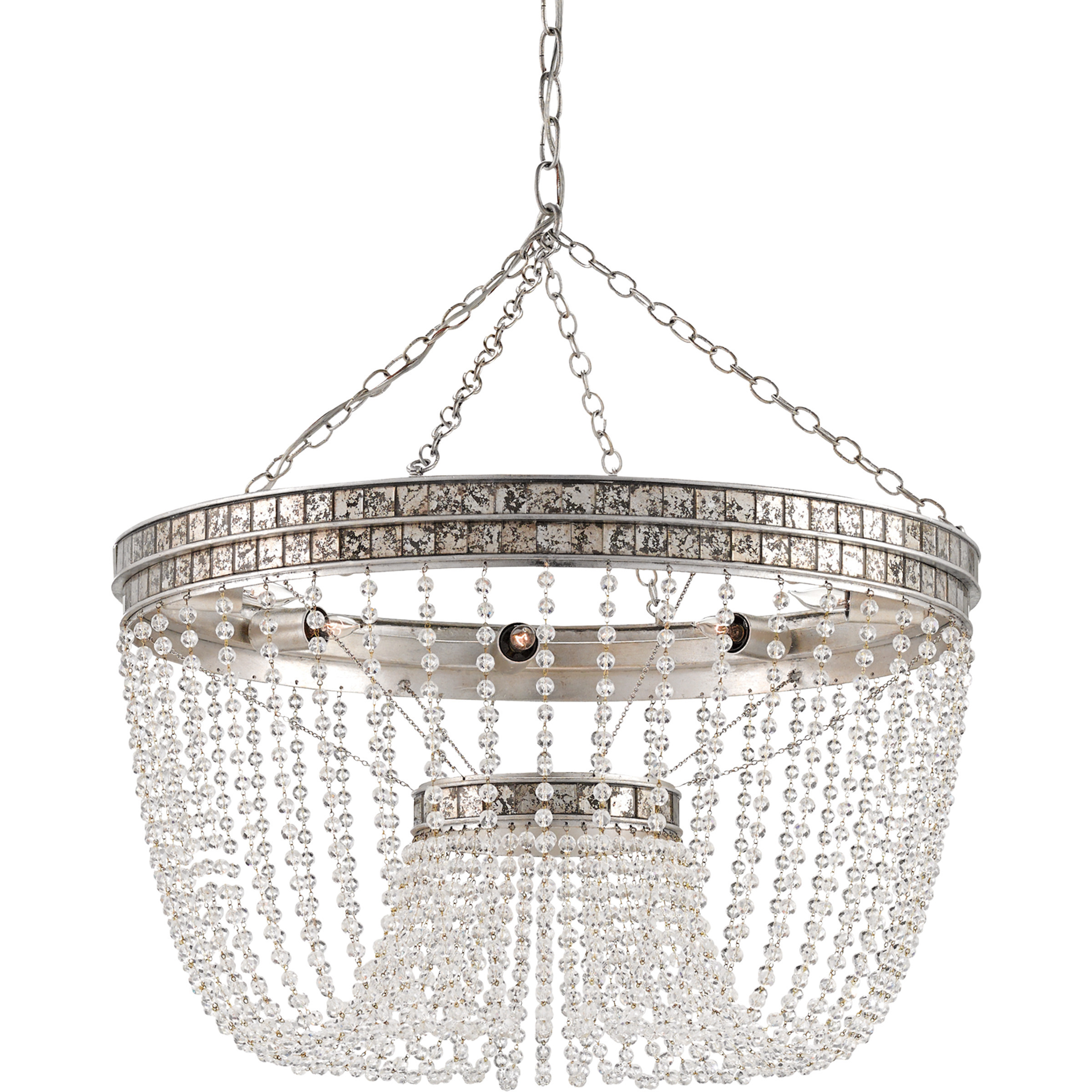 Highbrow 8 Light 24 inch Contemporary Silver Leaf and Distressed Silver Leaf Chandelier Ceiling Light