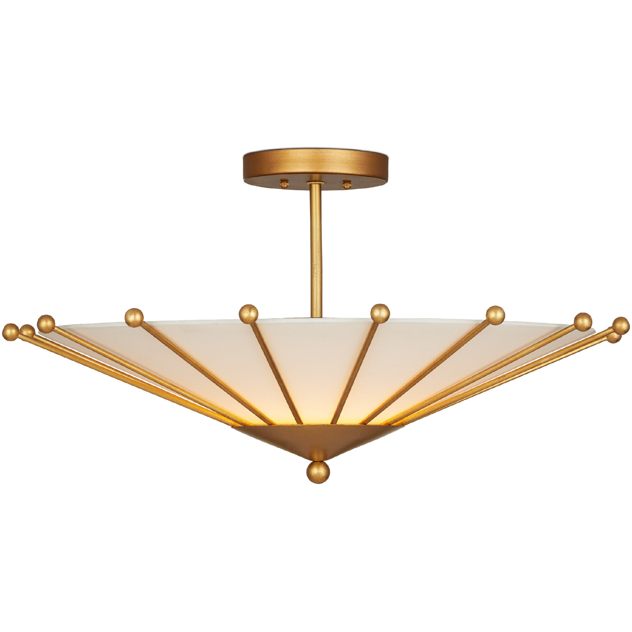 Epoch LED 26 inch Contemporary Gold Leaf Semi-Flush Mount Ceiling Light