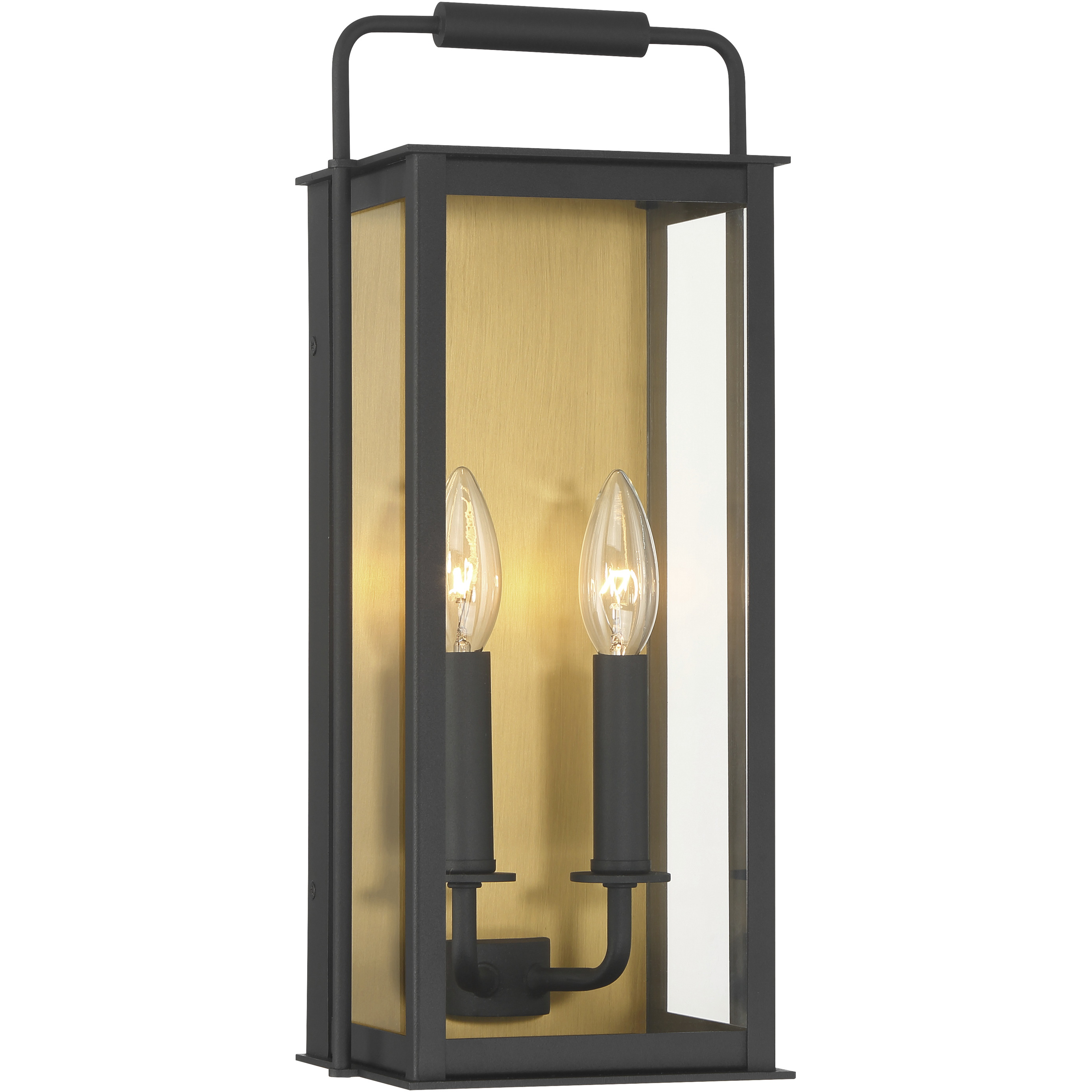 Minka-Lavery Aberdeen 2 Light 16.5 inch Sand Coal Black and Legacy Brass Outdoor Wall Sconce 78503-877 - Open Box