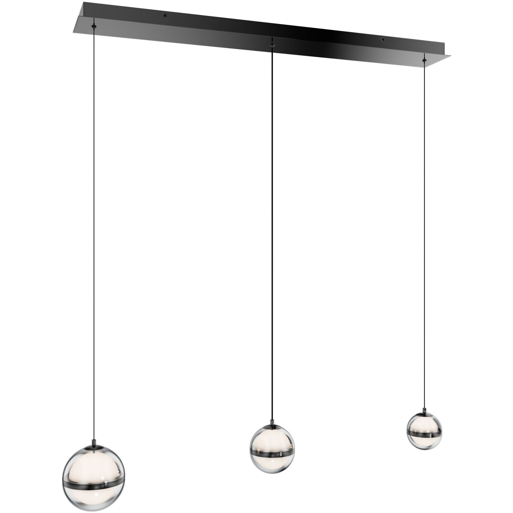 Cyllindra LED 7 inch Black Chrome Chandelier Ceiling Light in Black/Chrome, dweLED