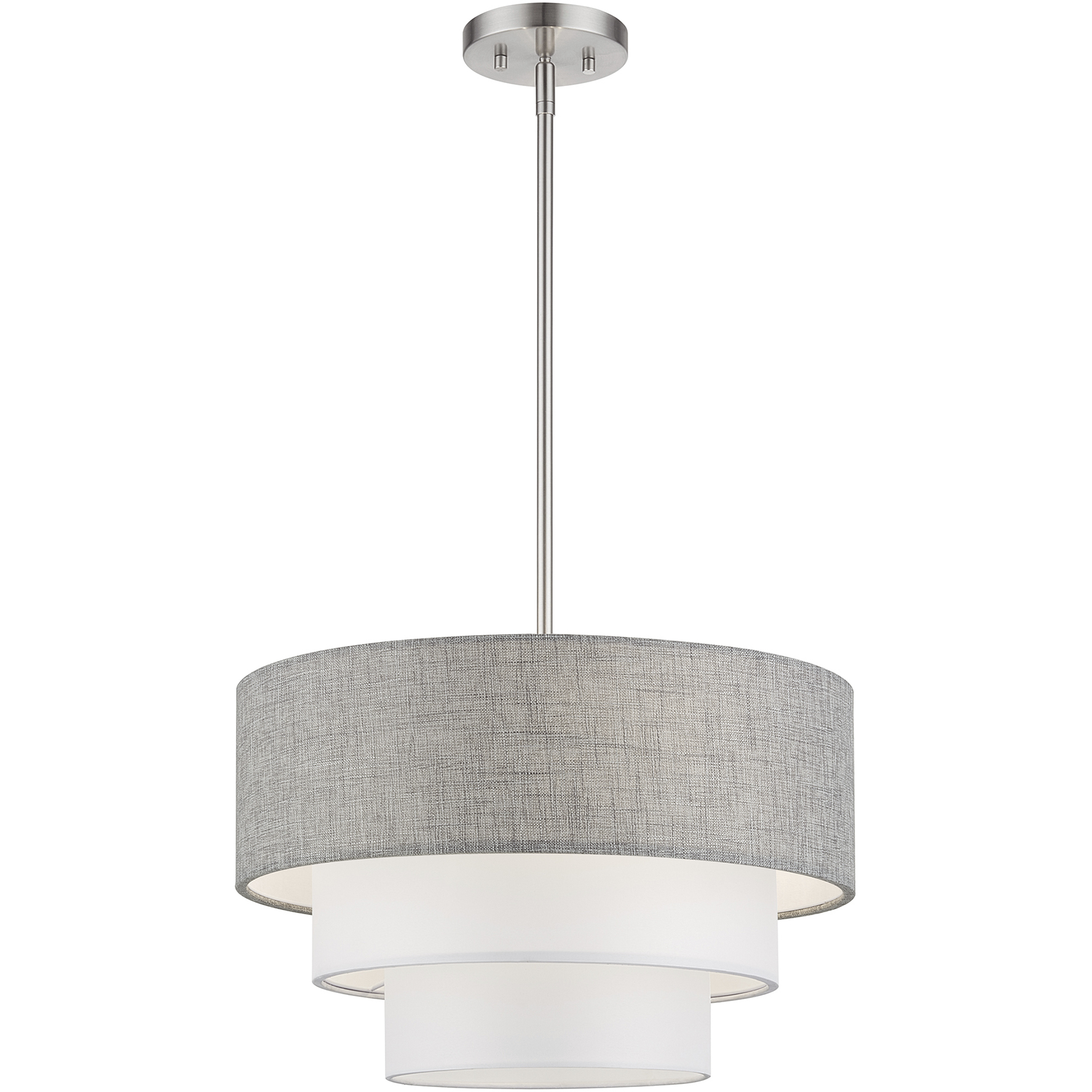 Livex Lighting 60015-91 Brookmeade 3 Light 18 inch Brushed