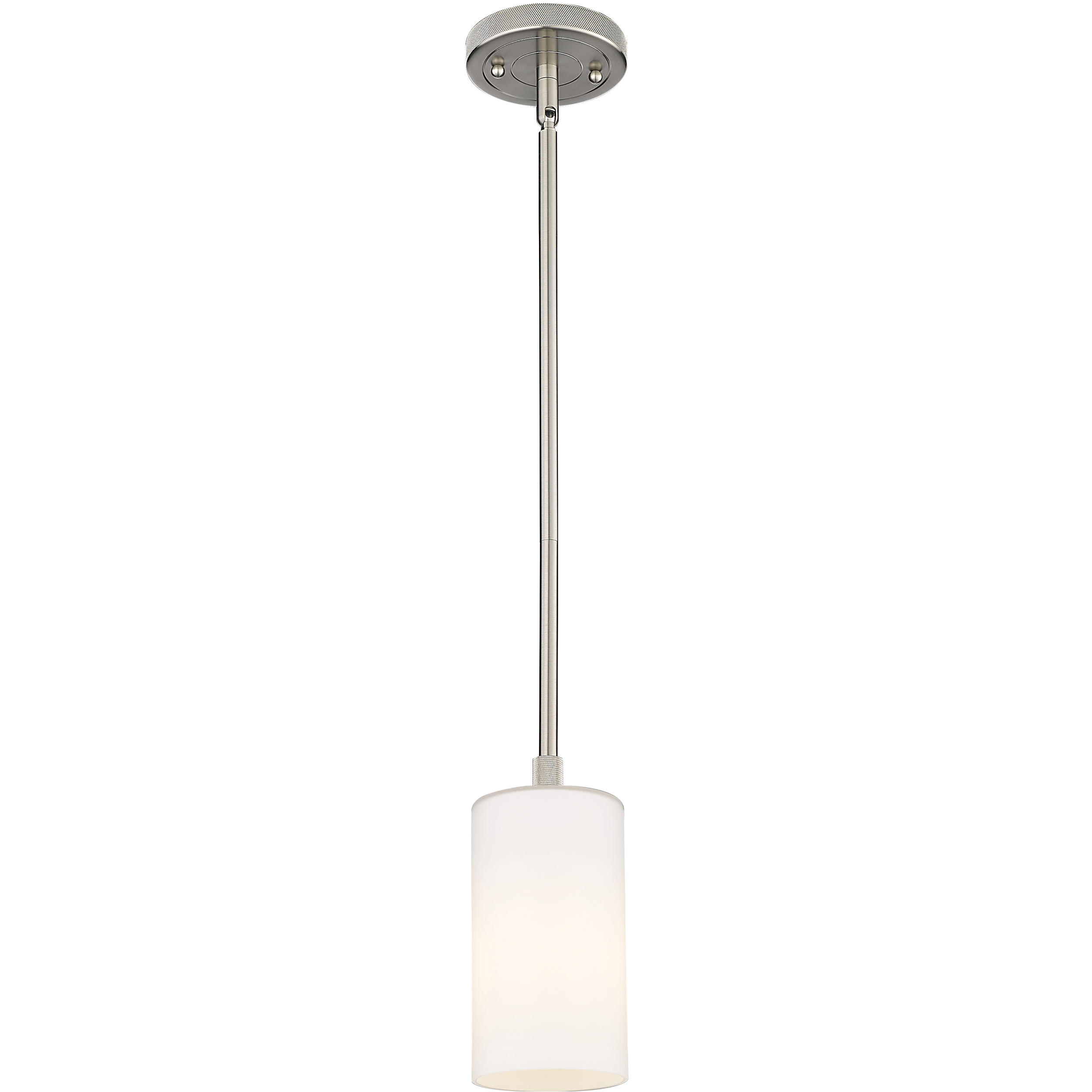 Downtown Urban Crown Point 1 Light 3.88 inch Satin Nickel Pendant Ceiling Light in Matte White