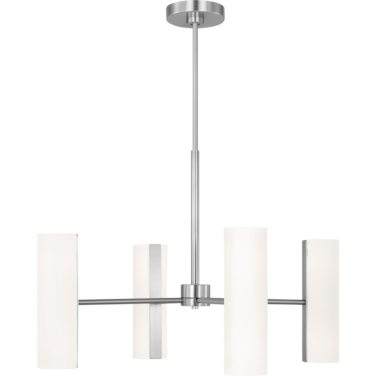 Drew & Jonathan Capalino 8 Light 30 inch Brushed Steel Chandelier Ceiling Light