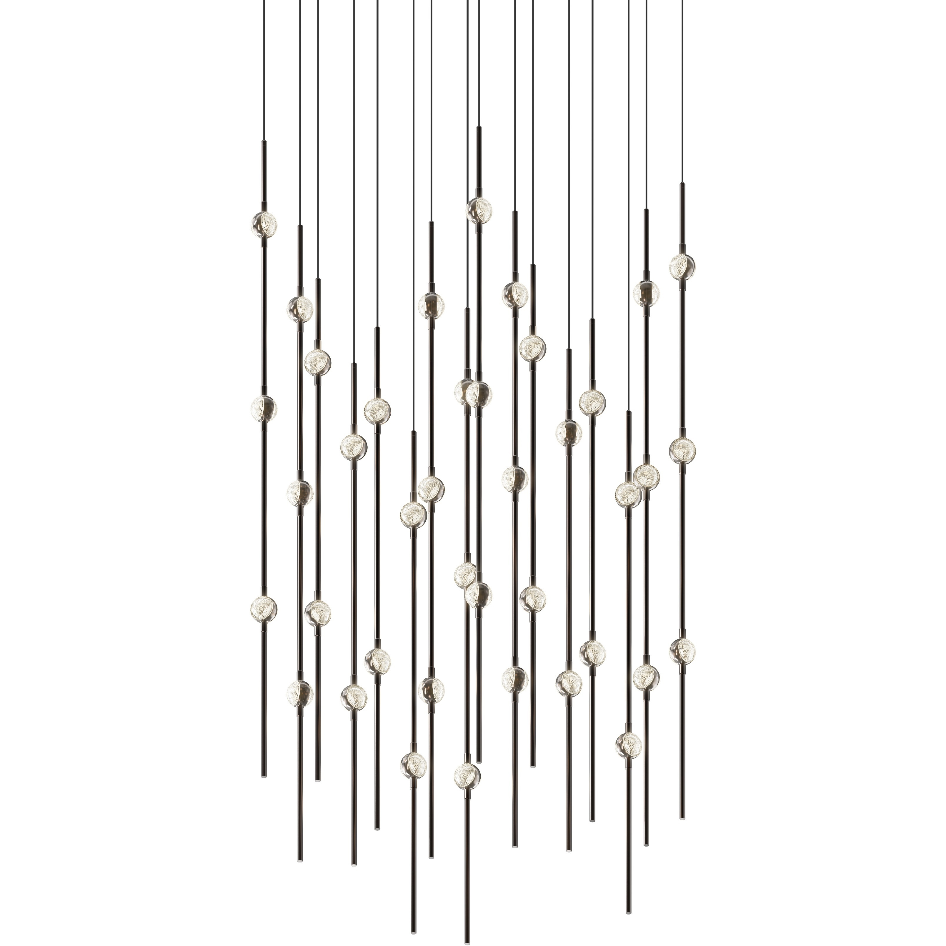 Constellation Aries LED 21.5 inch Espresso Black Pendant Ceiling Light in 20 ft. Cord, 2200K, Clear Faceted Acrylic