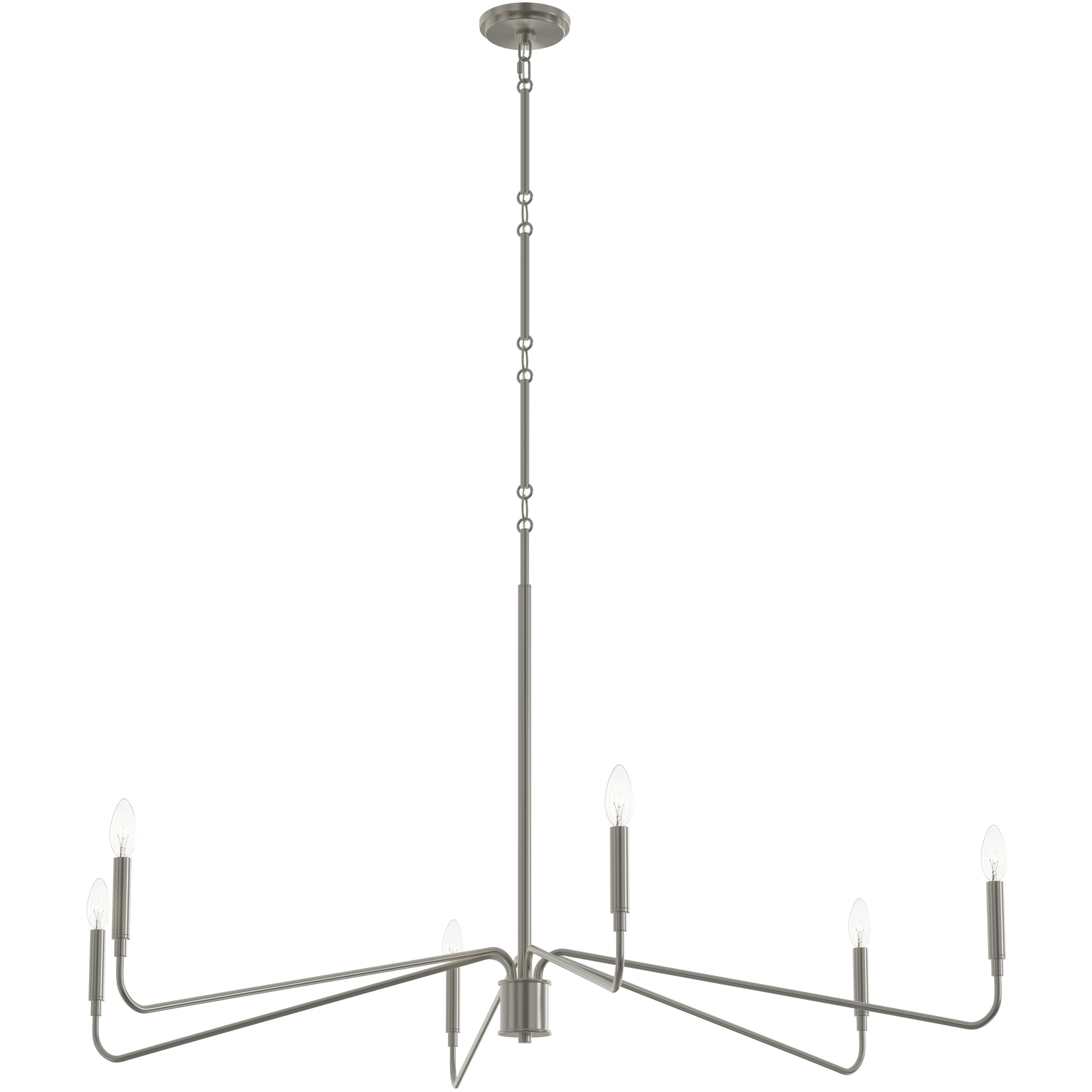 Pilar 6 Light 50 inch Brushed Nickel Chandelier Ceiling Light