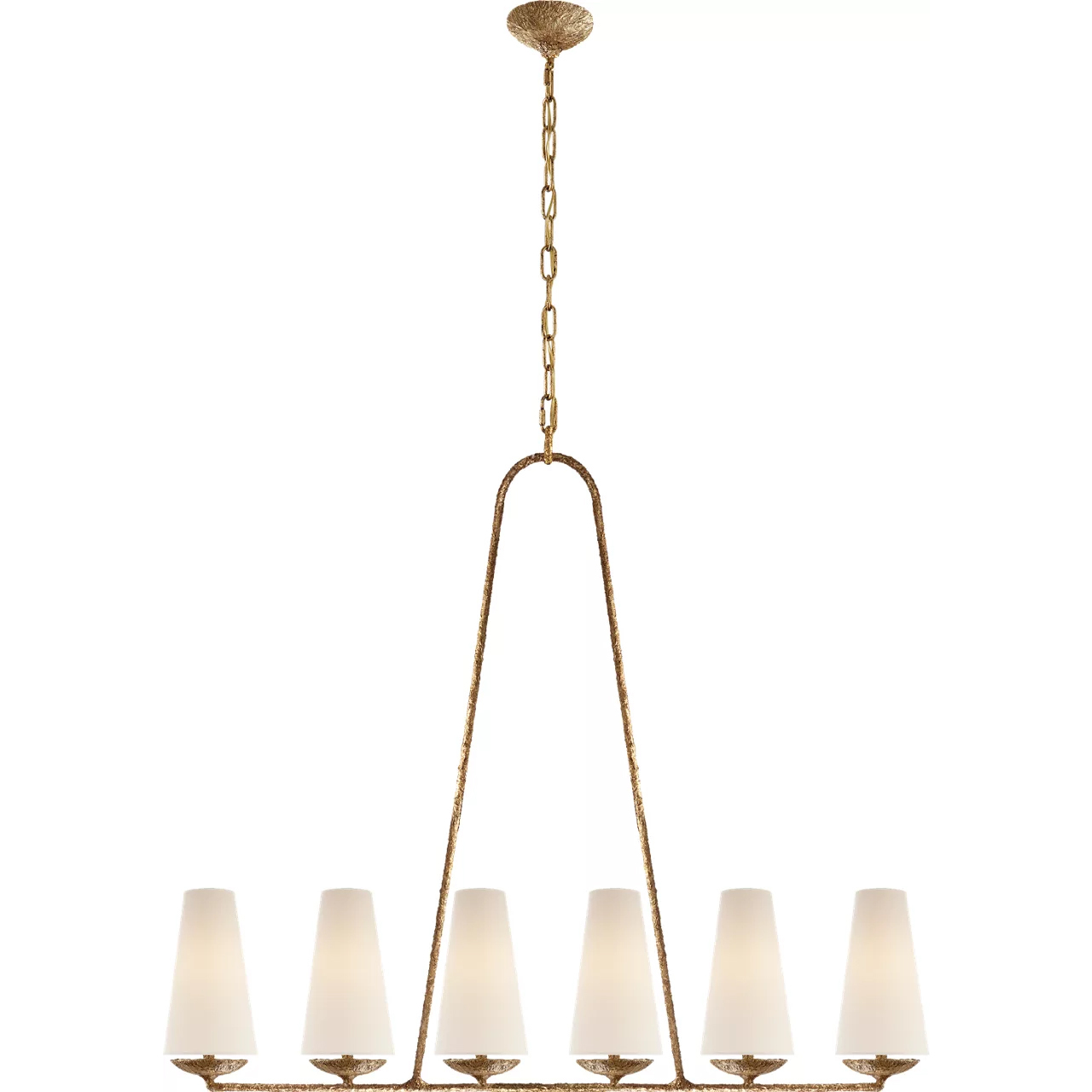 AERIN Fontaine 6 Light 45.25 inch Gilded Plaster Linear Chandelier Ceiling Light