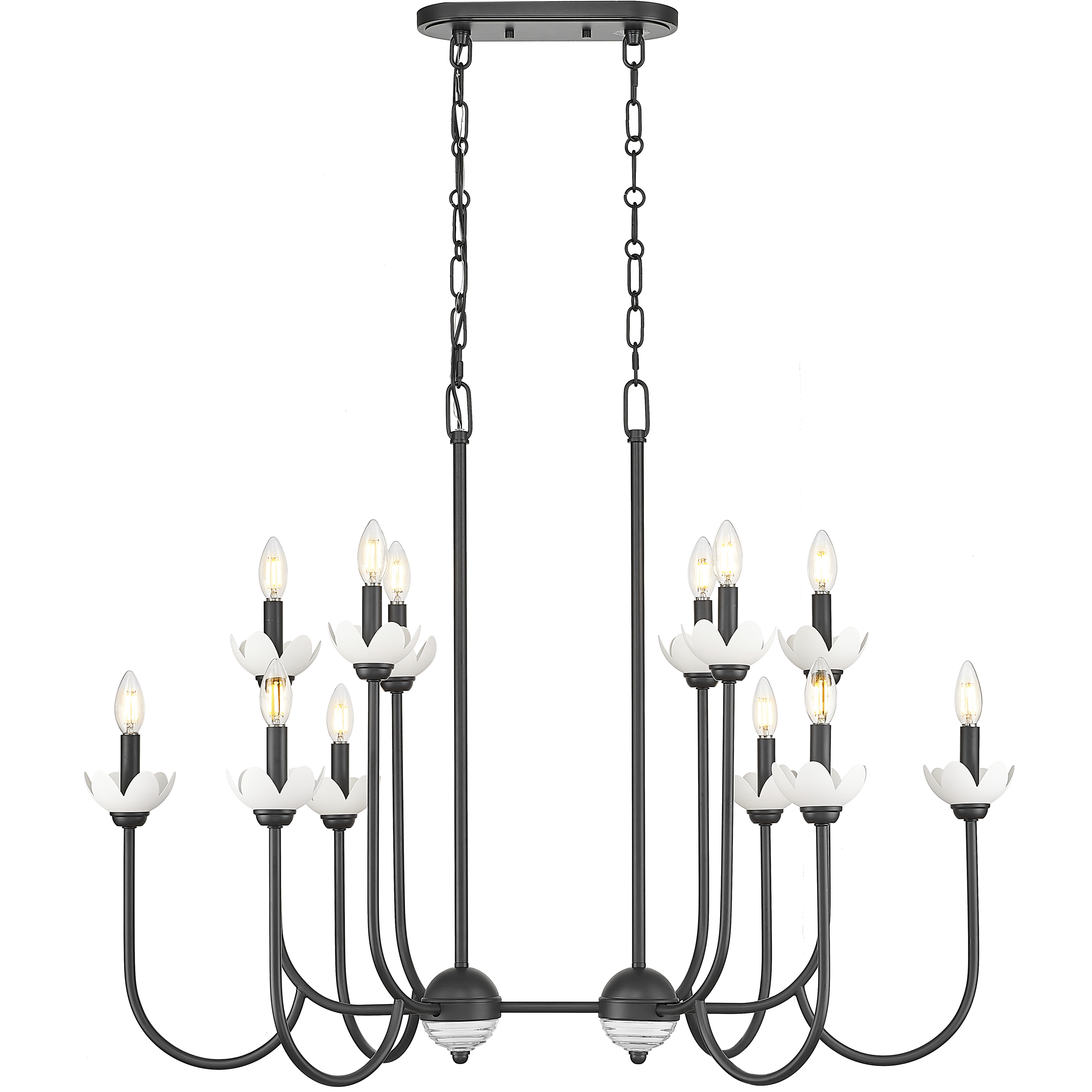 Allistair Linear Chandelier Ceiling Light in Matte Black