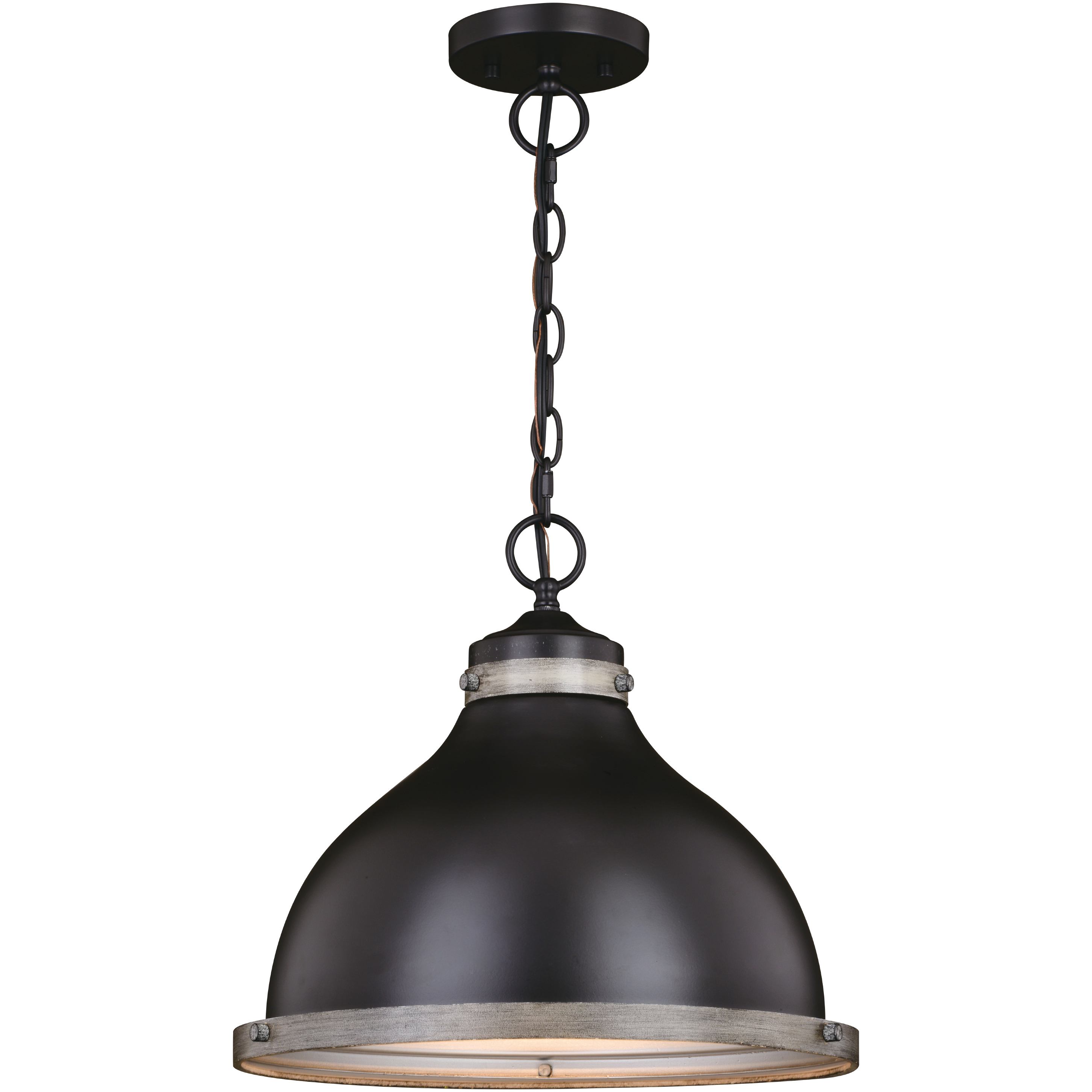 Sheffield LED 15 inch New Bronze and Distressed Ash with Light Silver Inner Pendant Ceiling Light