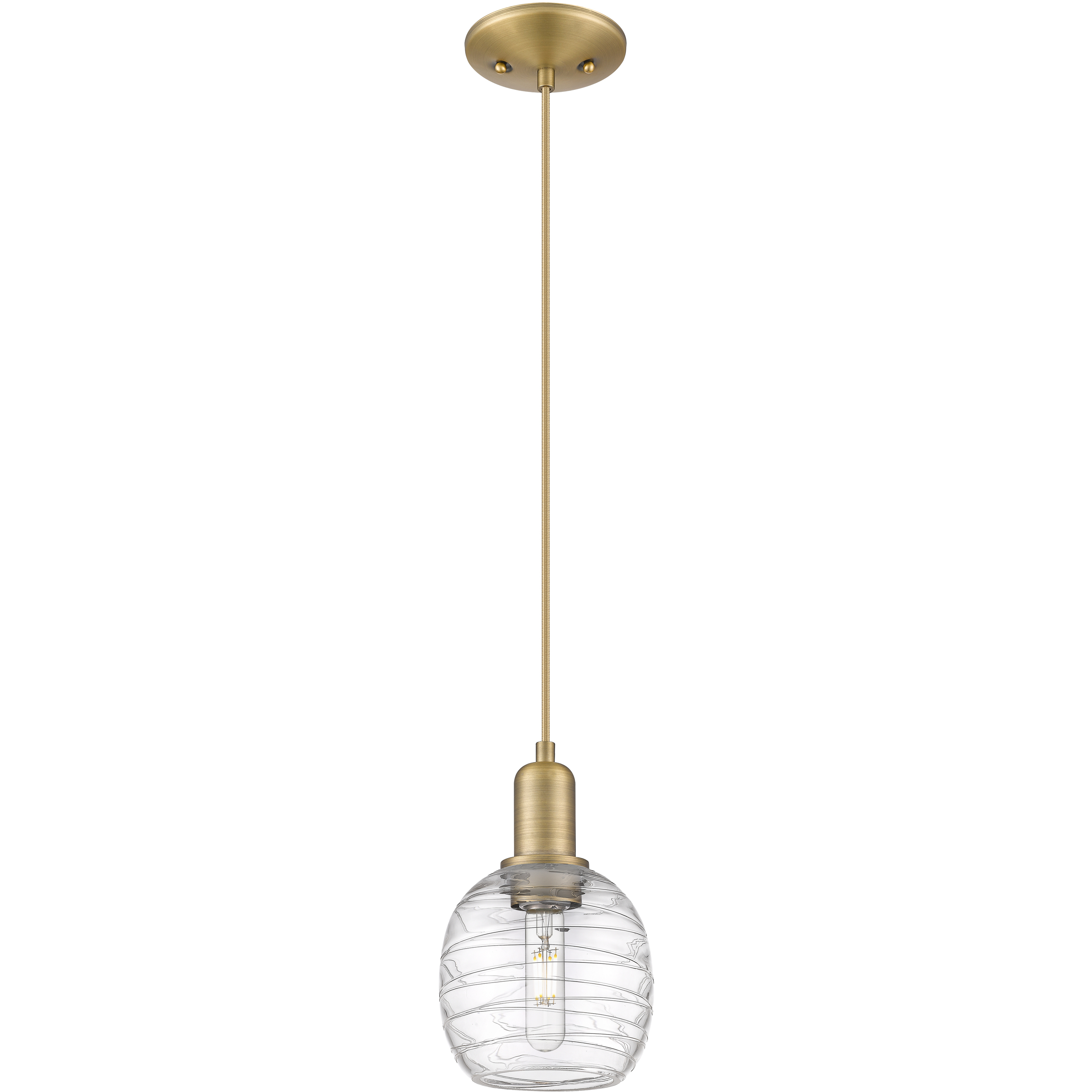 Arcadia Belfast 1 Light 6 inch Brushed Brass Mini Pendant Ceiling Light