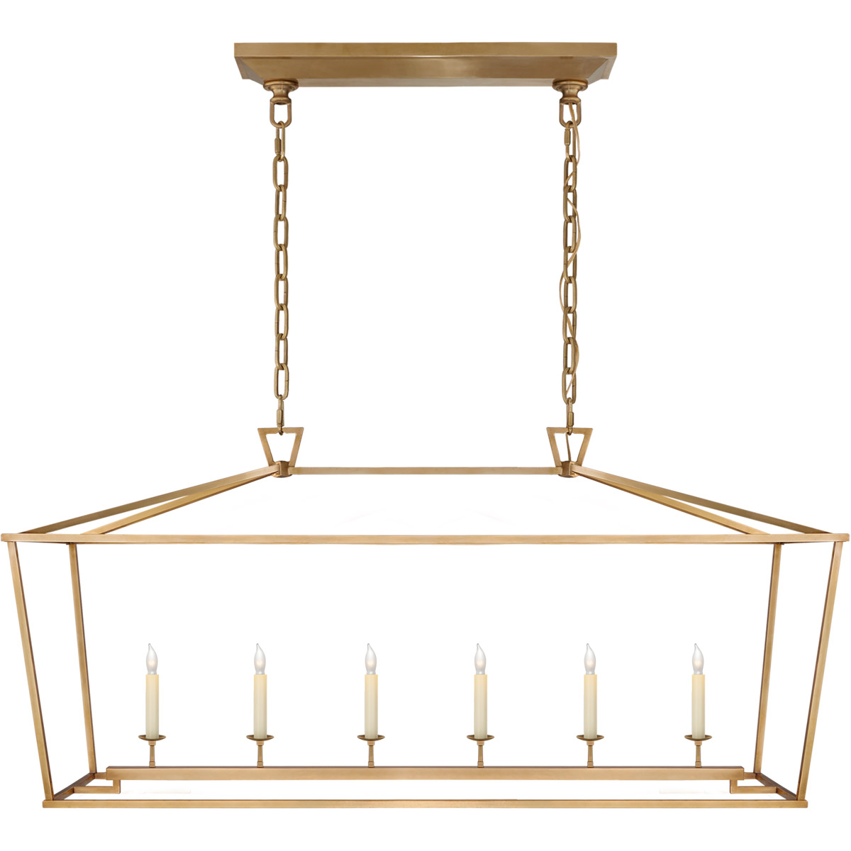Chapman & Myers Darlana 6 Light 54 inch Antique-Burnished Brass Linear Lantern Pendant Ceiling Light, Large
