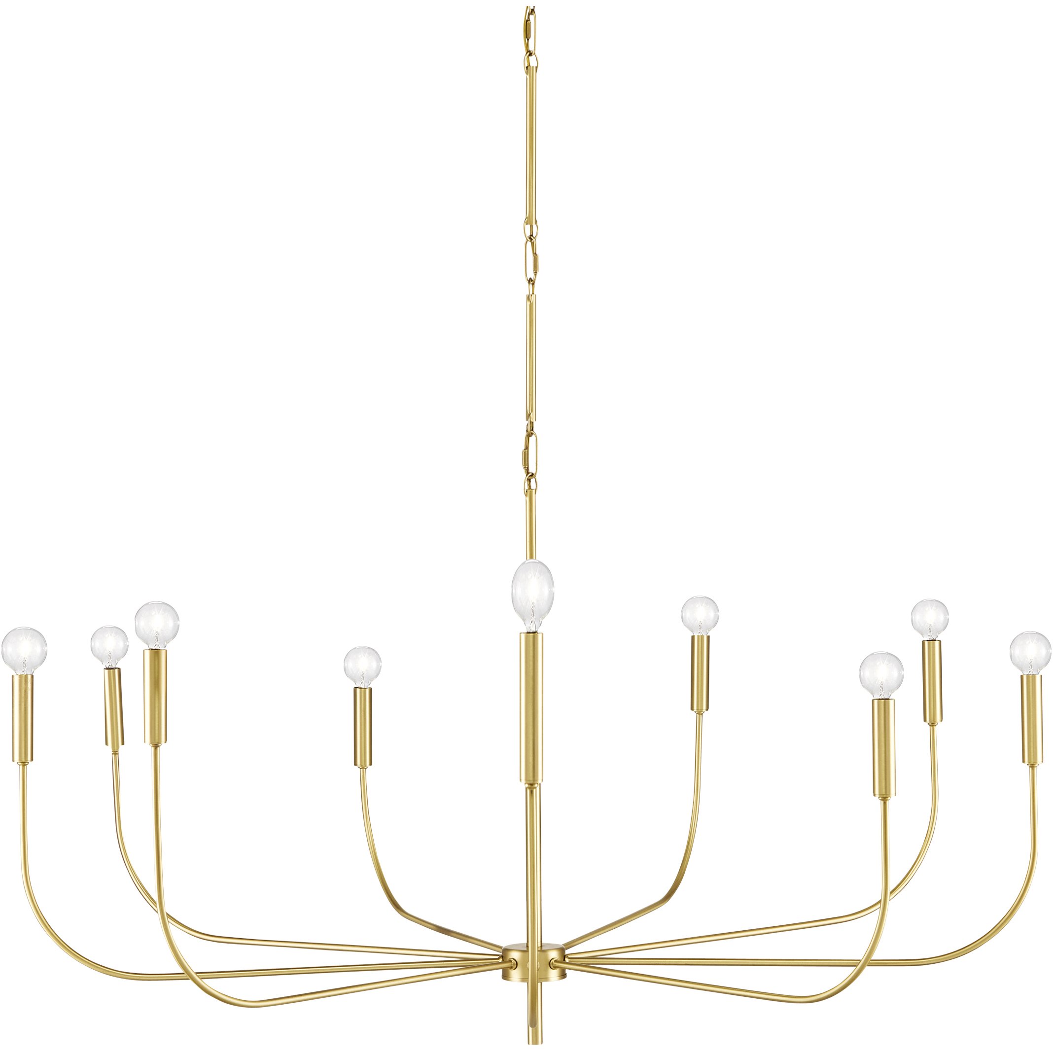 Lepanto 9 Light 48 inch Brushed Brass Chandelier Ceiling Light