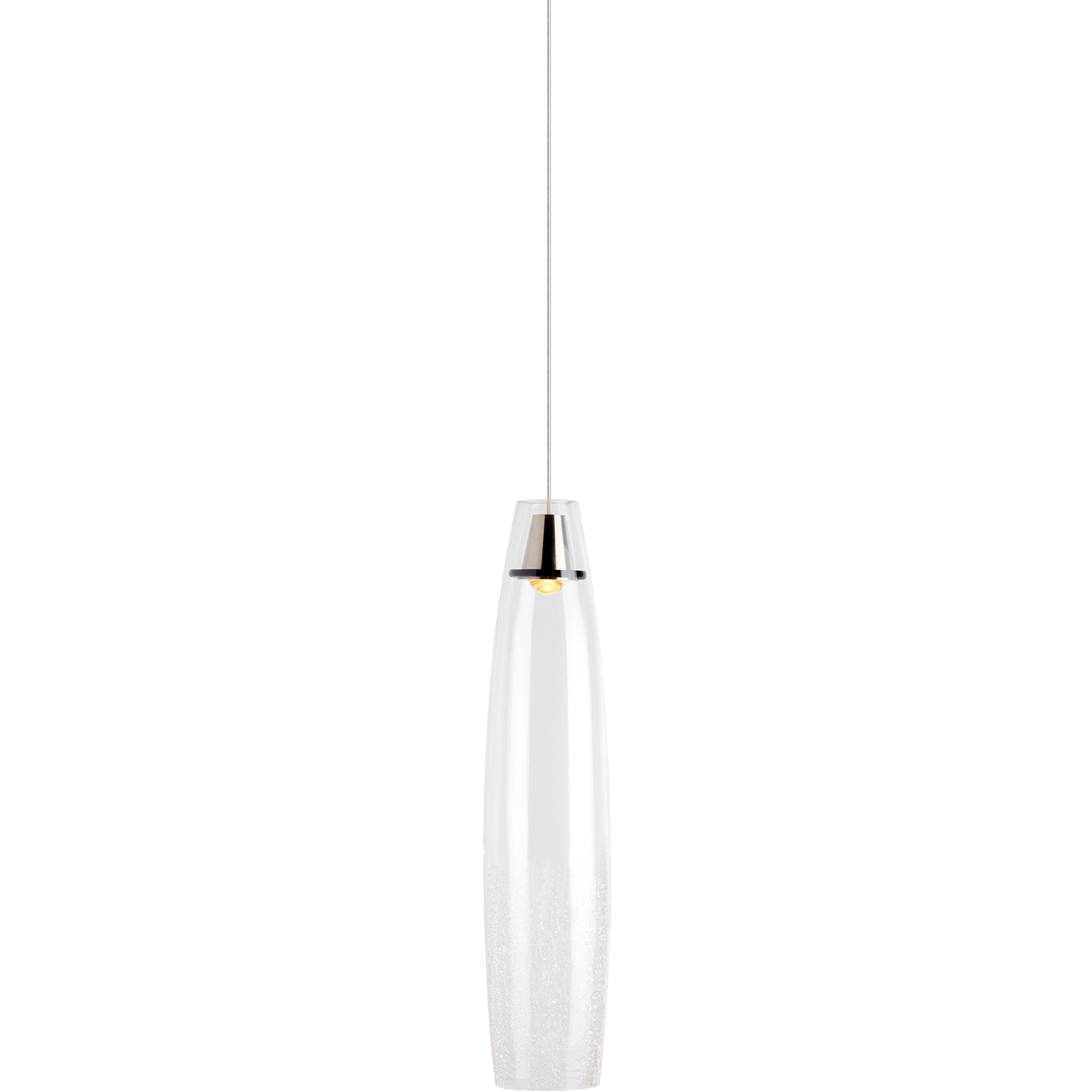 Sean Lavin Coda LED 5.1 inch Satin Nickel Pendant Ceiling Light in Small, Clear Crackle, Integrated LED