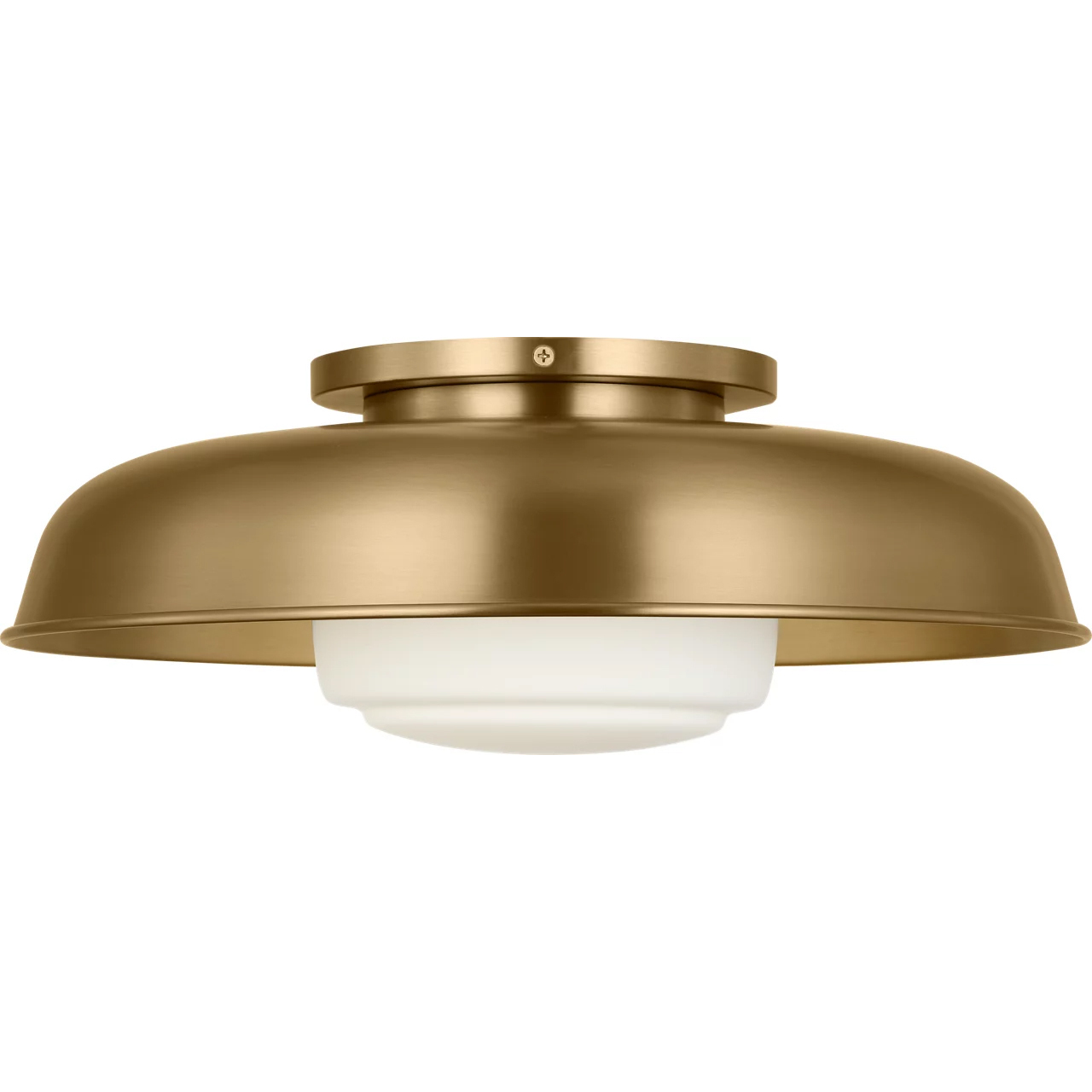 Richard June Liora 1 Light 15 inch Estate Brass Flush Mount Ceiling Light