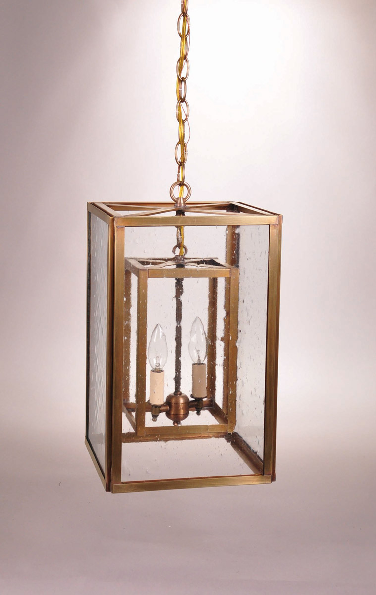Foyer 2 Light 10 inch Dark Brass Pendant Ceiling Light in Seedy Marine Glass