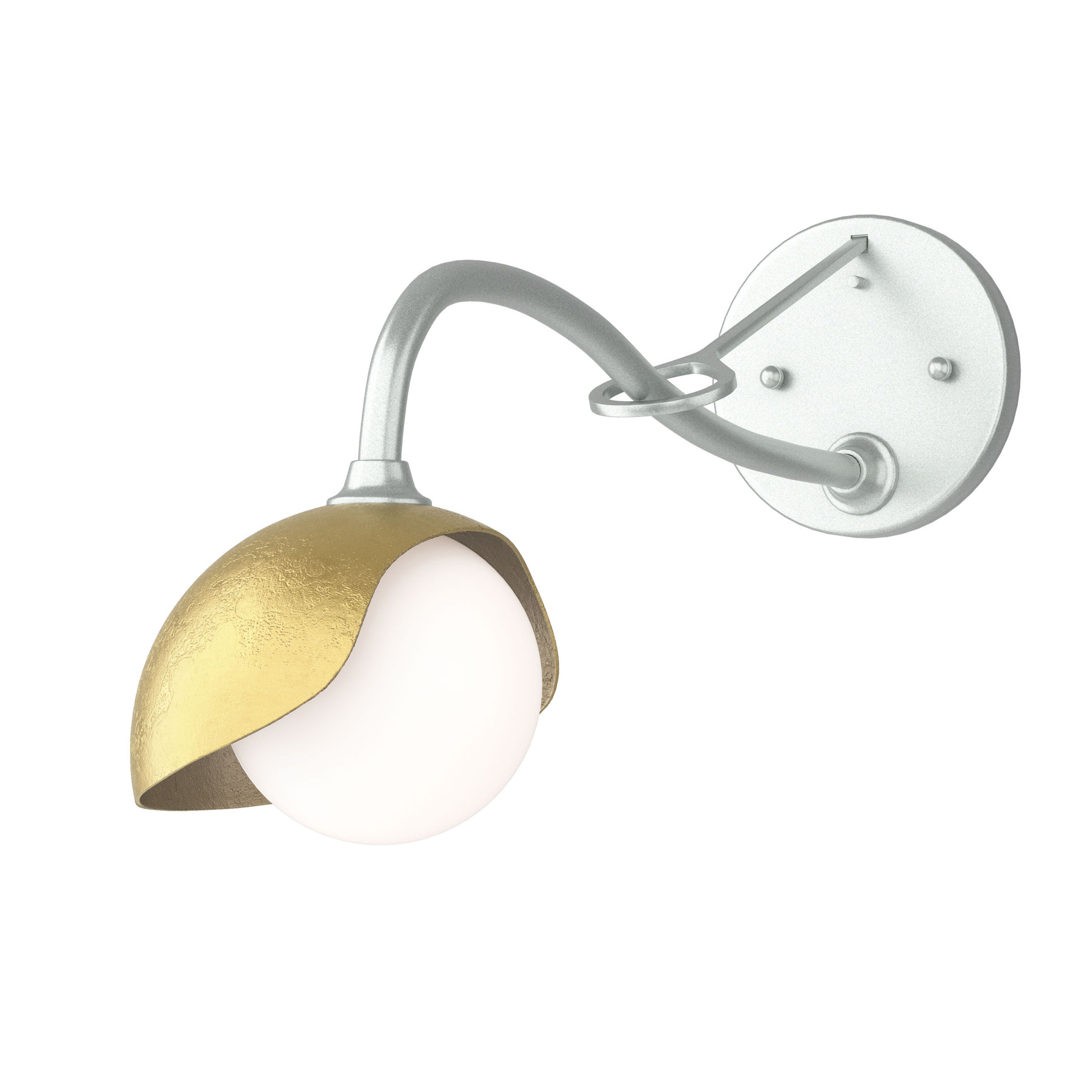Brooklyn 1 Light 6 inch Vintage Platinum and Modern Brass Long-Arm Sconce Wall Light in Vintage Platinum/Modern Brass, Long-Arm