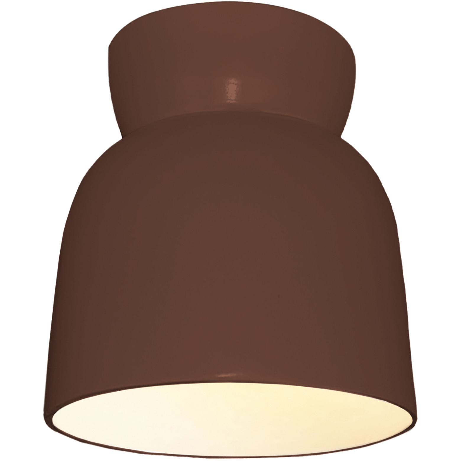Radiance Collection - Hourglass 1 Light 7.5 inch Canyon Clay Flush-Mount Ceiling Light in Replaceable Bulb, Form+Finish+Function