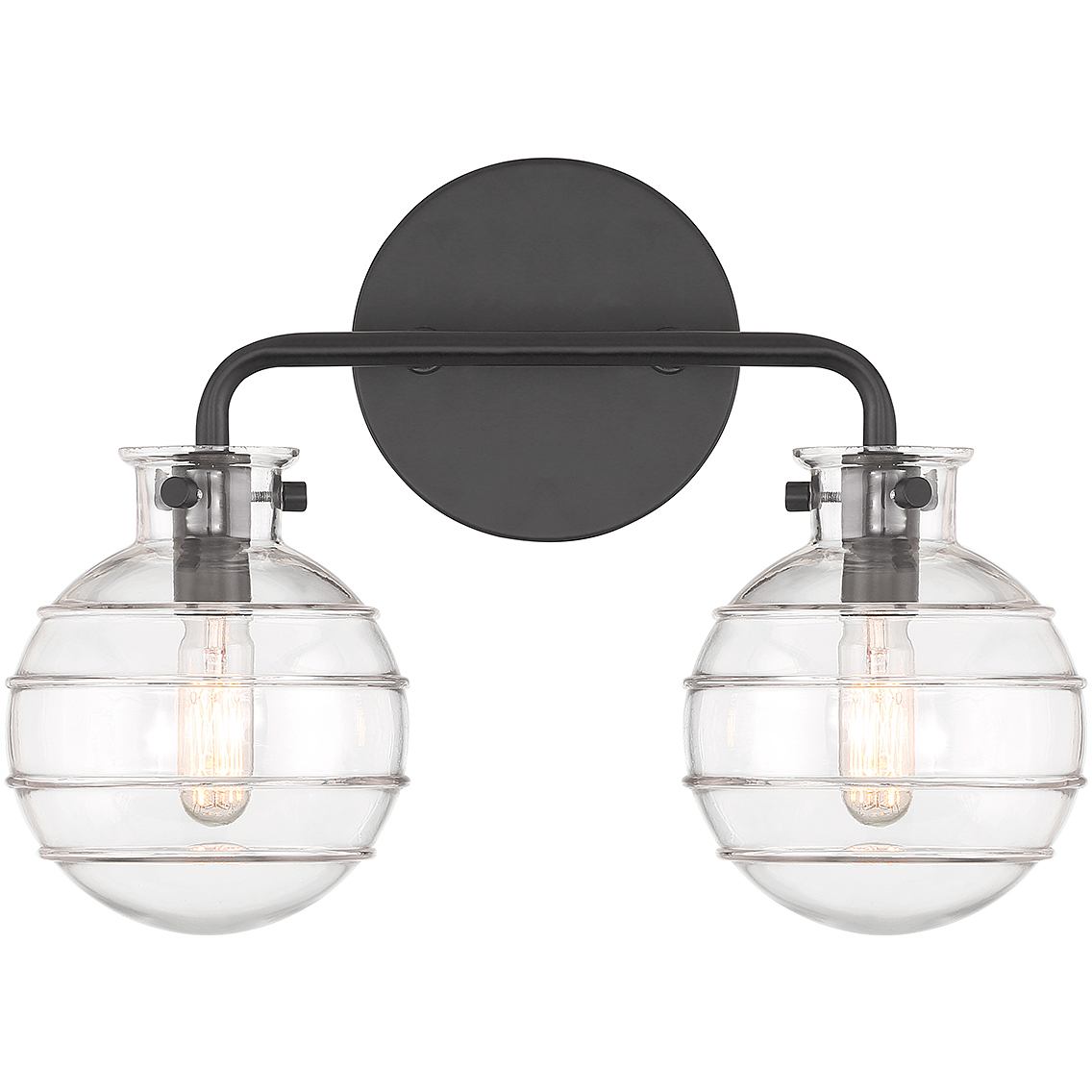 Mason 2 Light 13.5 inch Black Bathroom Vanity Light Wall Light