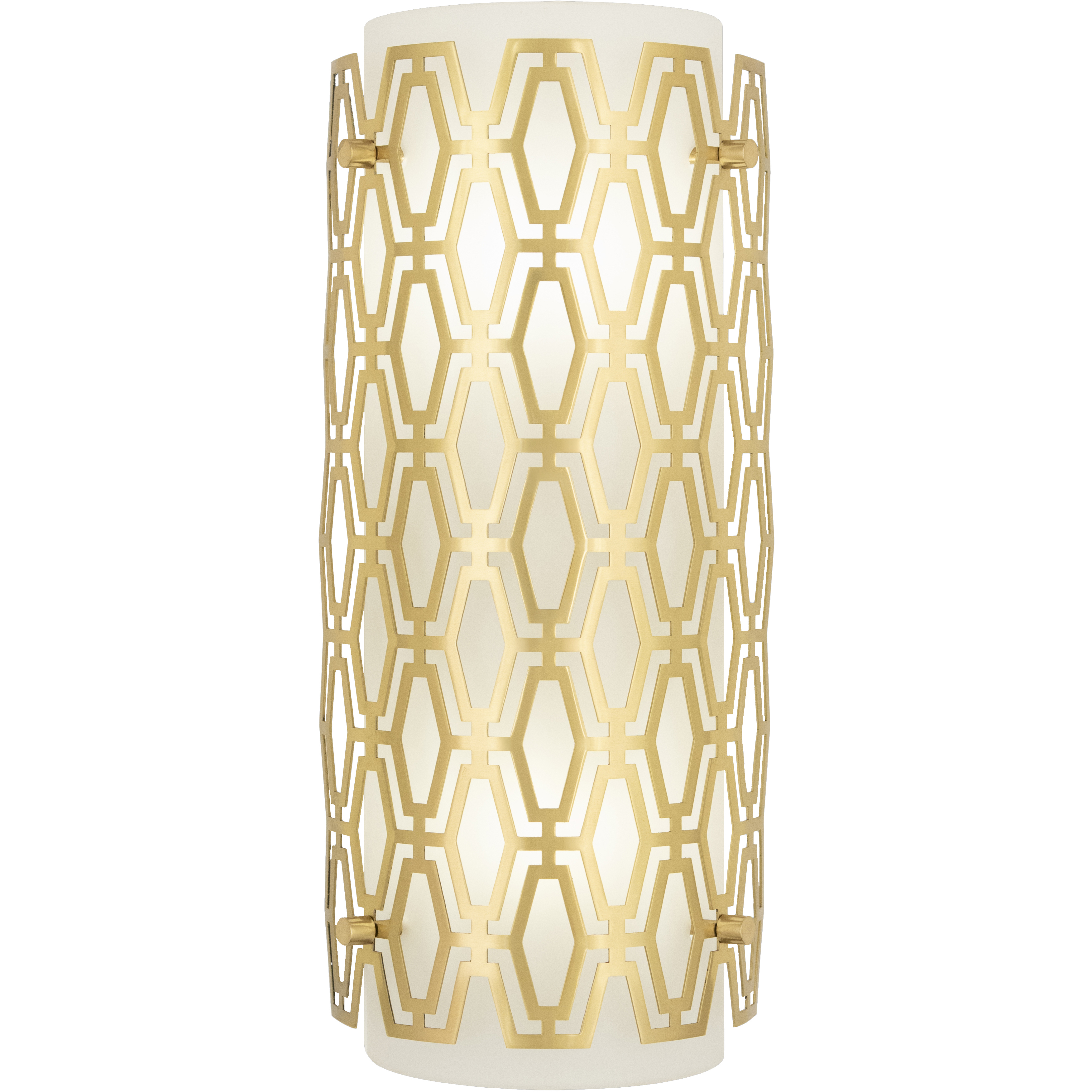 Marcel LED 6 inch Modern Brass ADA Wall Sconce Wall Light in Frosted Cased White Glass, Geometric Framing