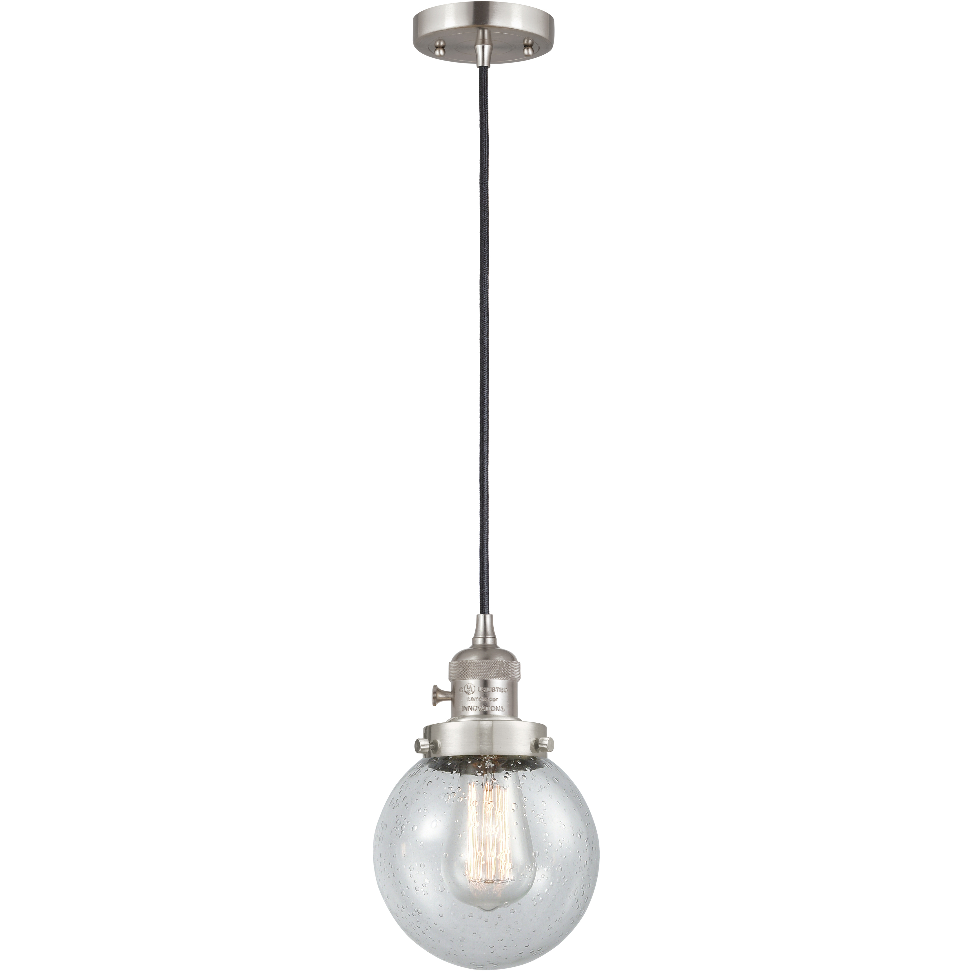 Franklin Restoration Beacon LED 6 inch Brushed Satin Nickel Mini Pendant Ceiling Light in Seedy