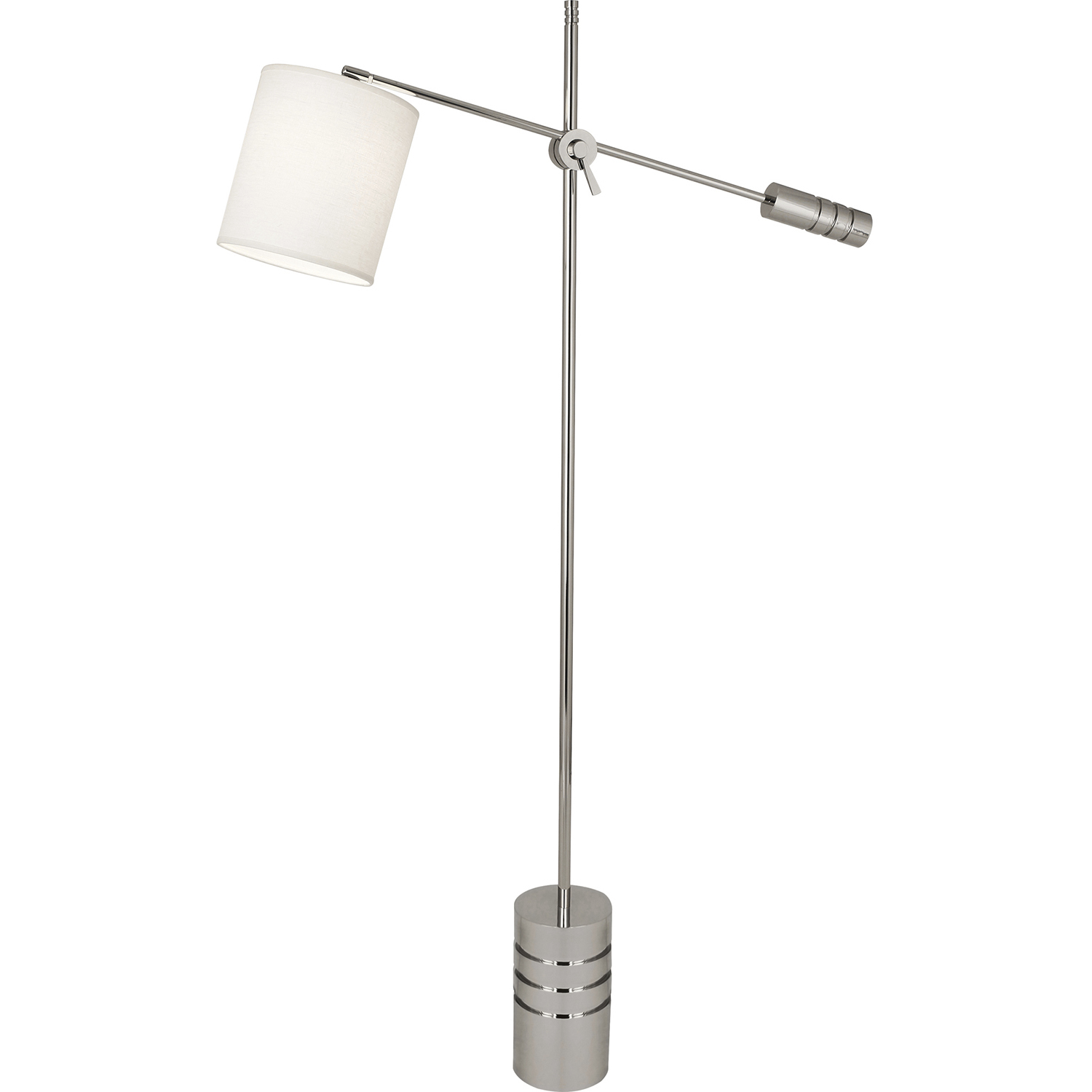 Campbell 62.38 inch 100 watt Polished Nickel Floor Lamp Portable Light in Oyster Linen