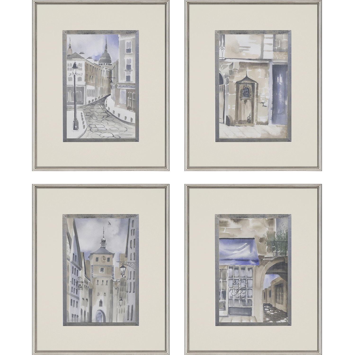 La Ville Multi and Blue and Neutral and Brown Framed Art, The Studio