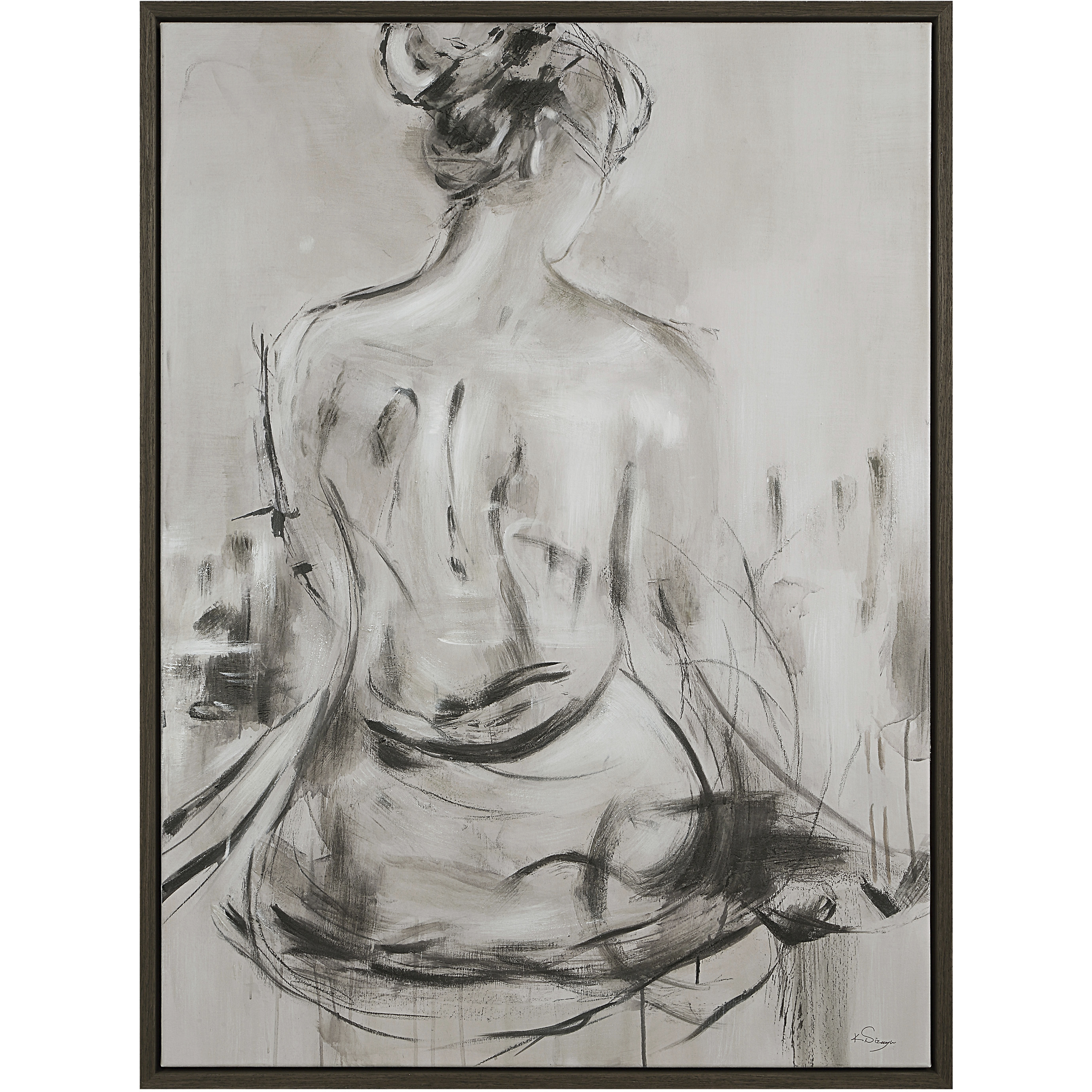 Evelyne Dark Brown Canvas Art
