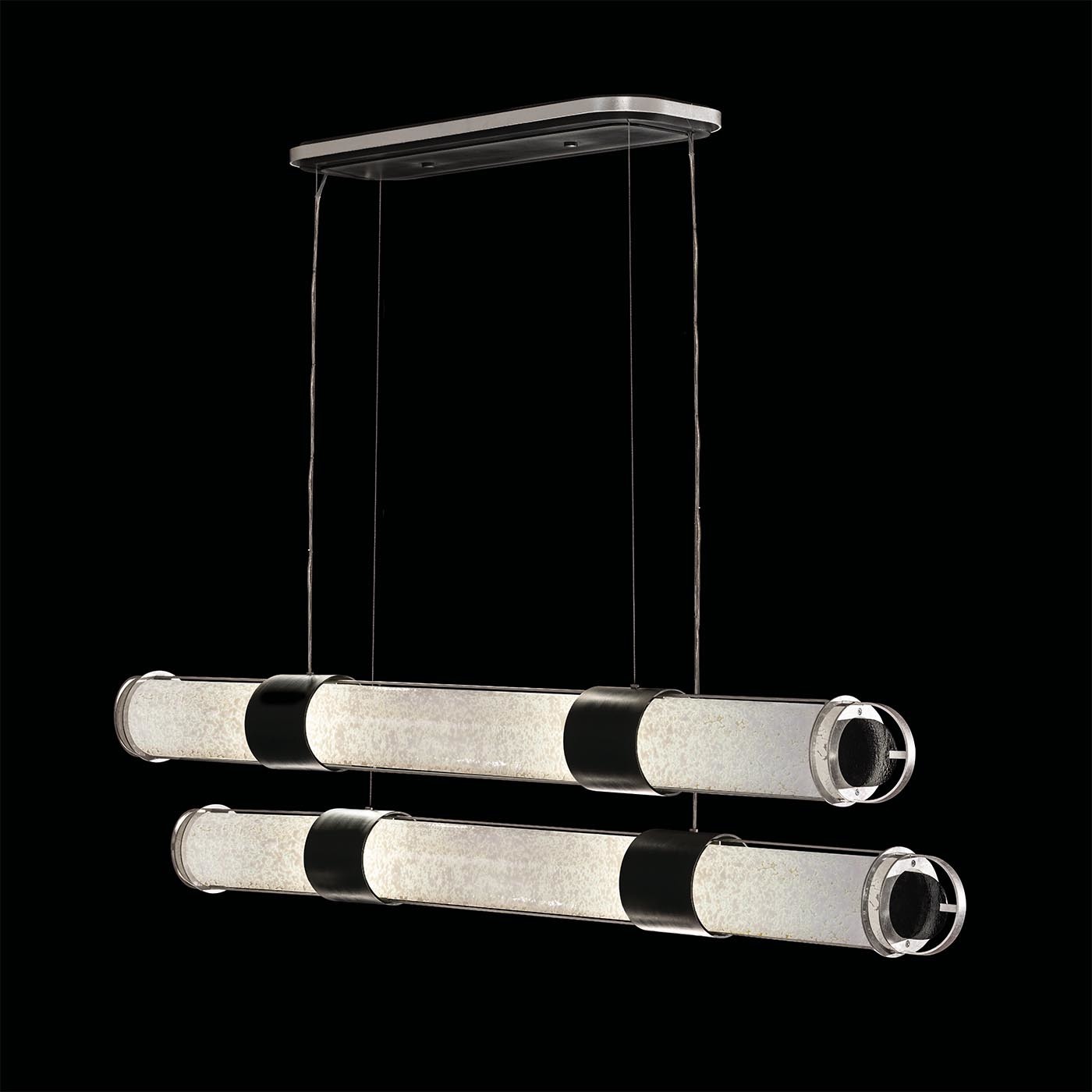 Bond LED 60 inch Black and Silver Pendant Ceiling Light
