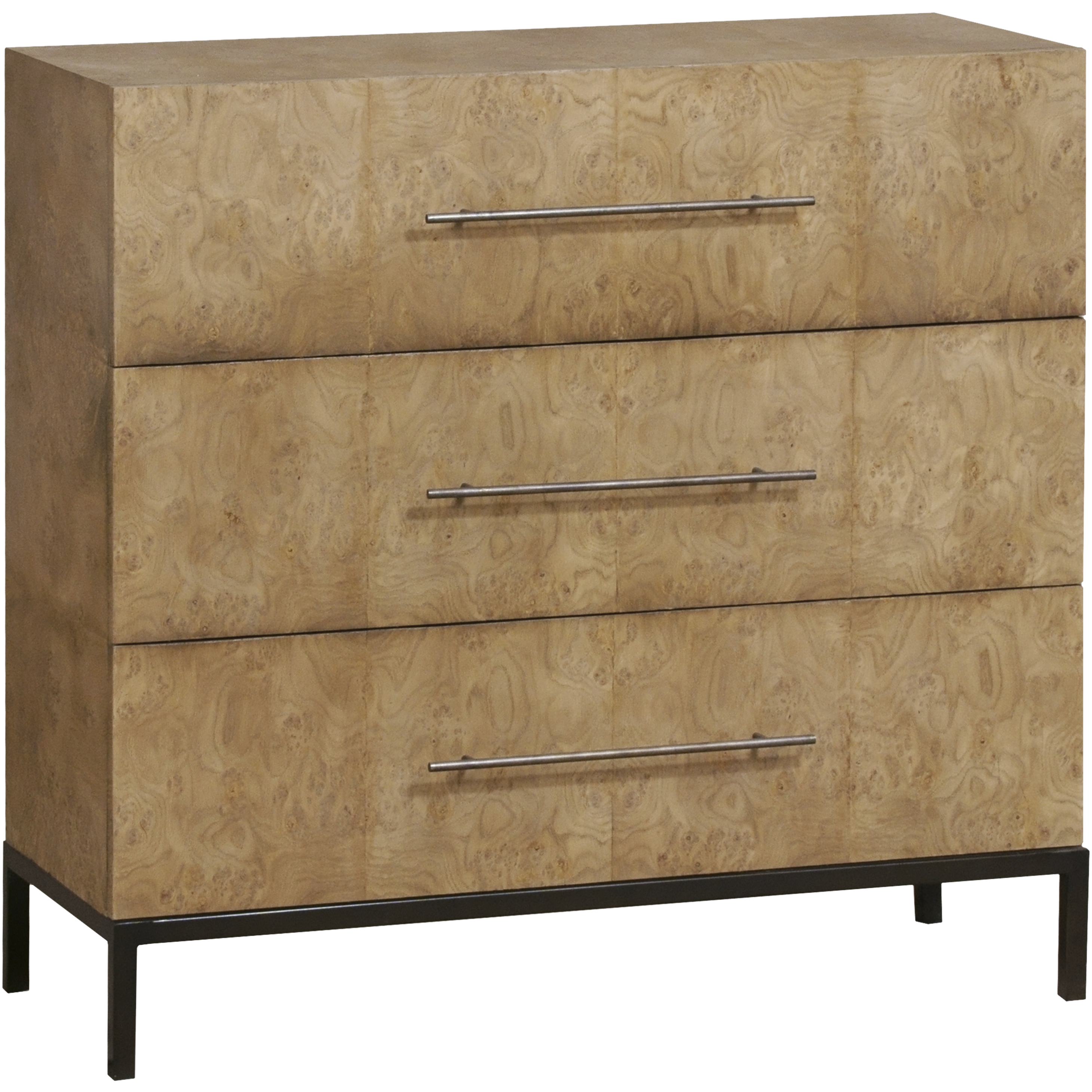 Marc Natural Burl with Black and Antique Nickel Chest
