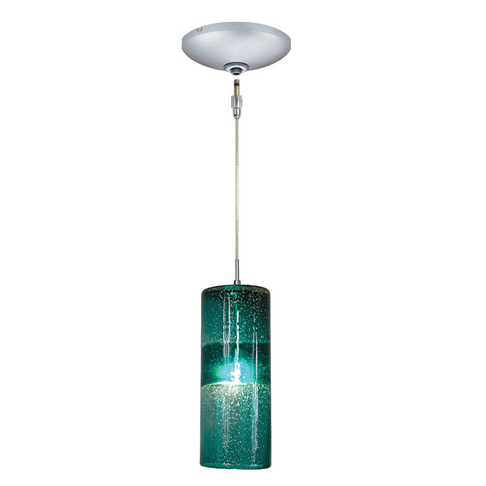 Envisage VI 1 Light 5 inch Satin Nickel Mini Pendant Ceiling Light in Envisage Teal