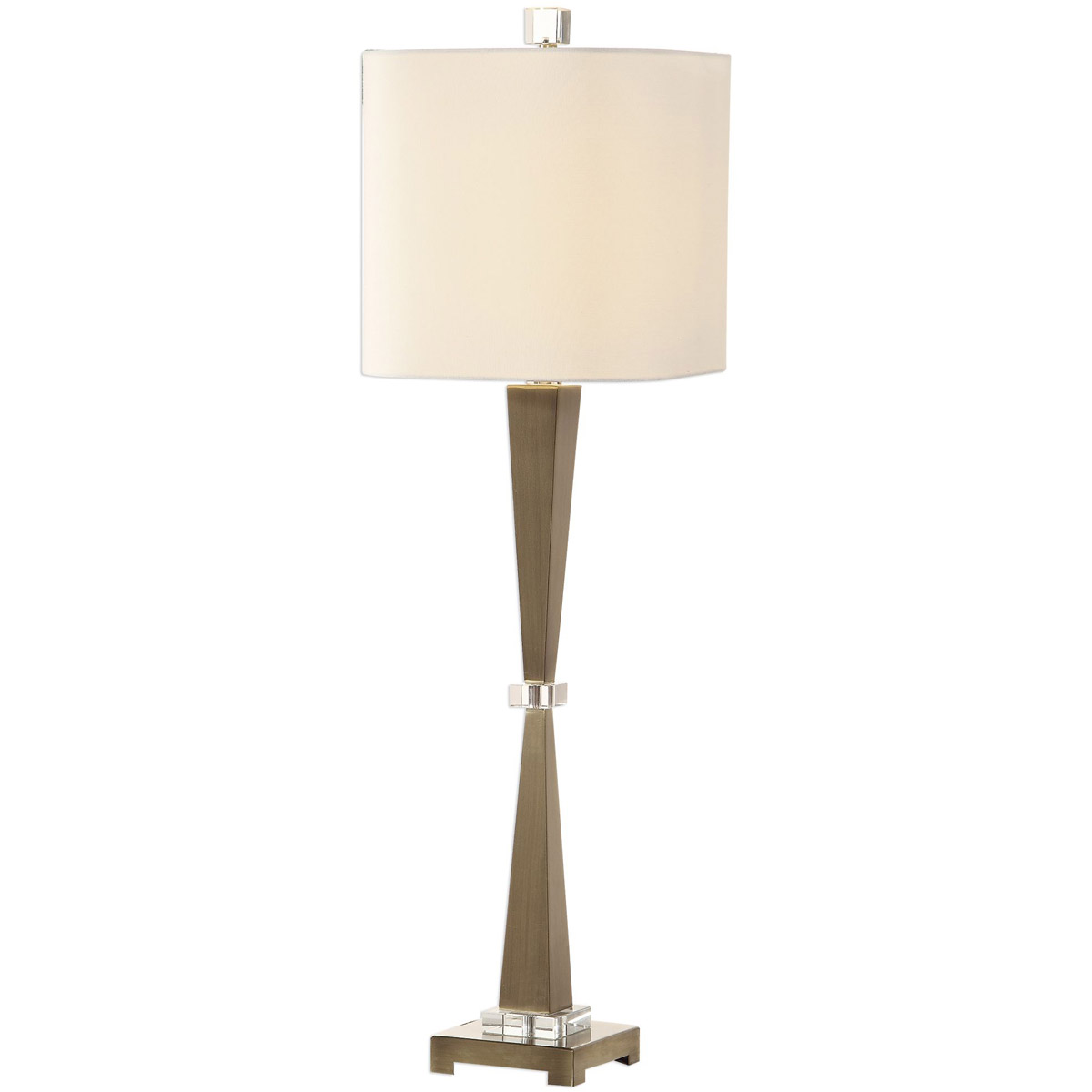Niccolai 37 inch 150 watt Antique Brushed Nickel and Crystal Table Lamp Portable Light