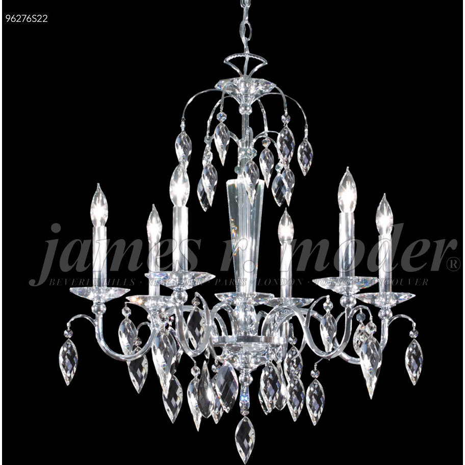 Sculptured Leaf 6 Light 26 inch Silver Chandelier Ceiling Light