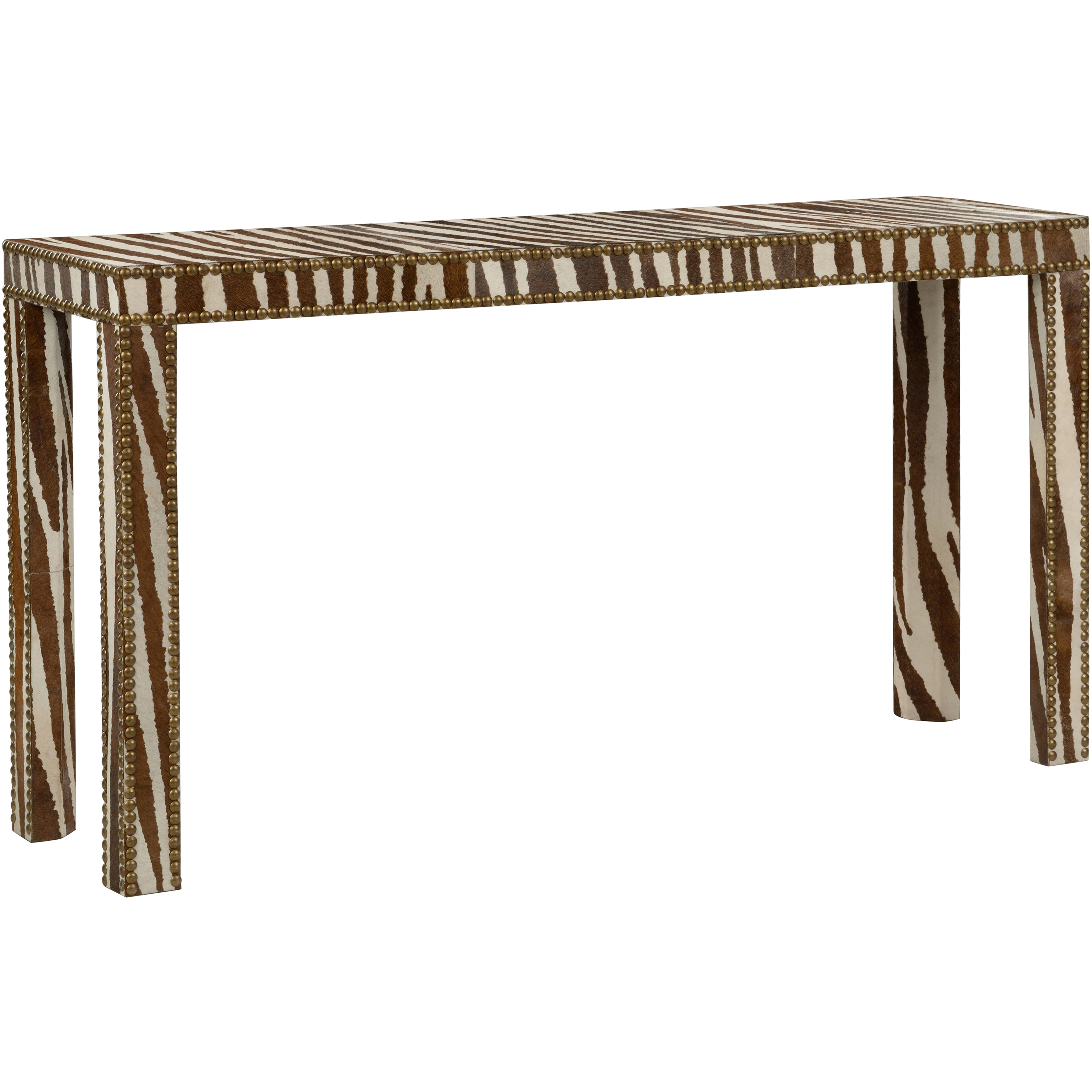 Zebra 60 inch Brown and White/Cream Console Table