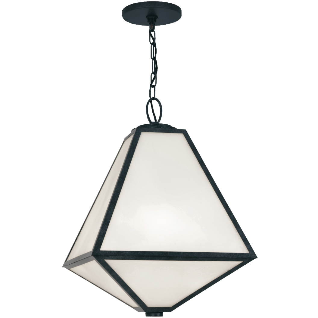 Glacier 3 Light 14 inch Black Charcoal Outdoor Pendant in White