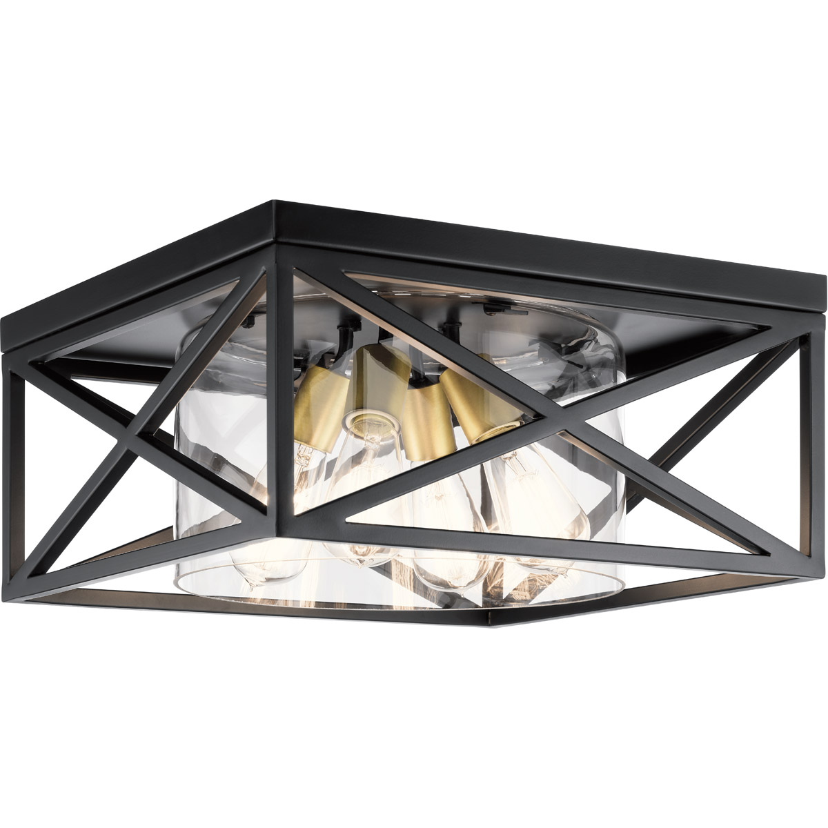 Moorgate 4 Light 16 inch Black Flush Mount Light Ceiling Light