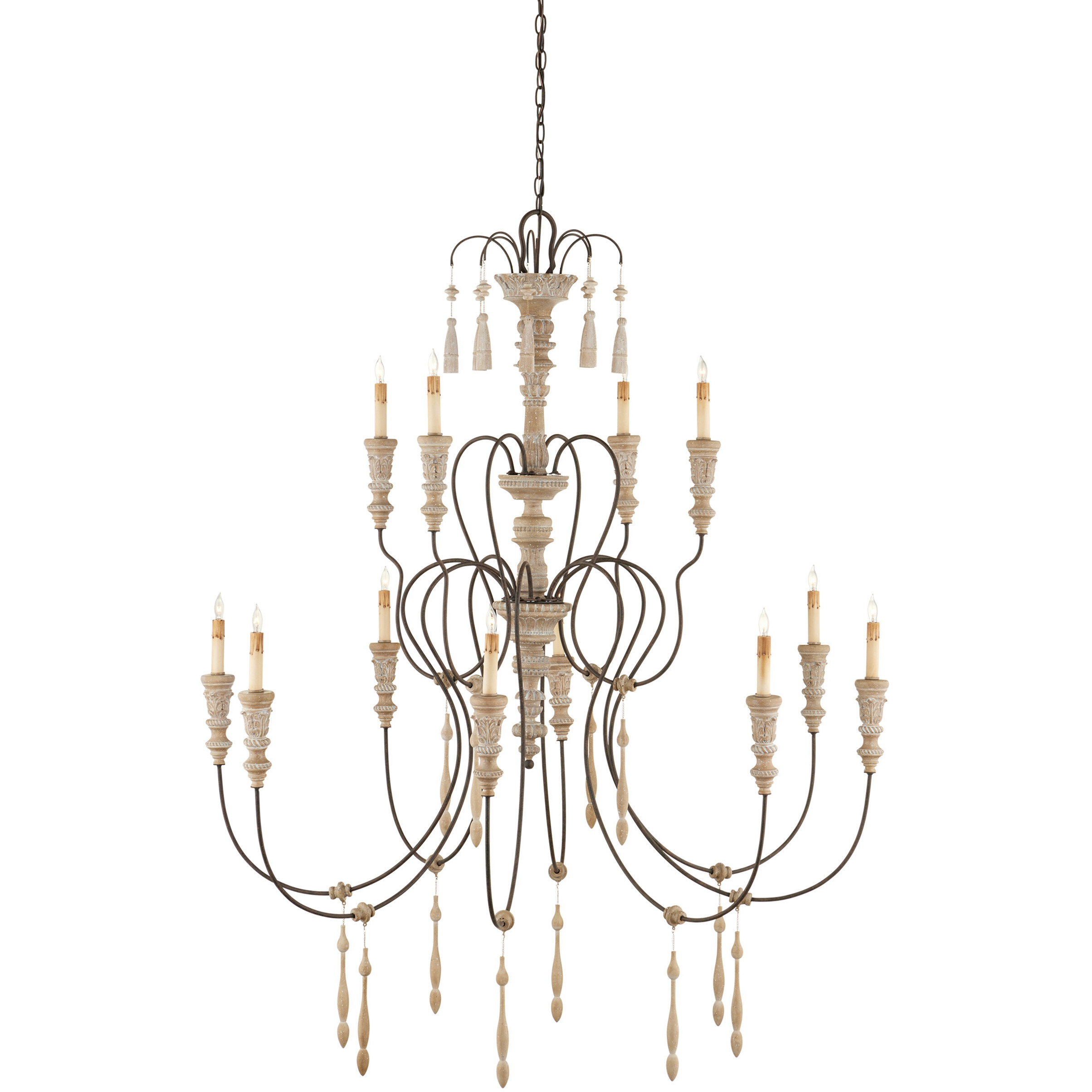 Hannah 12 Light 53 inch Rust Chandelier Ceiling Light, Large