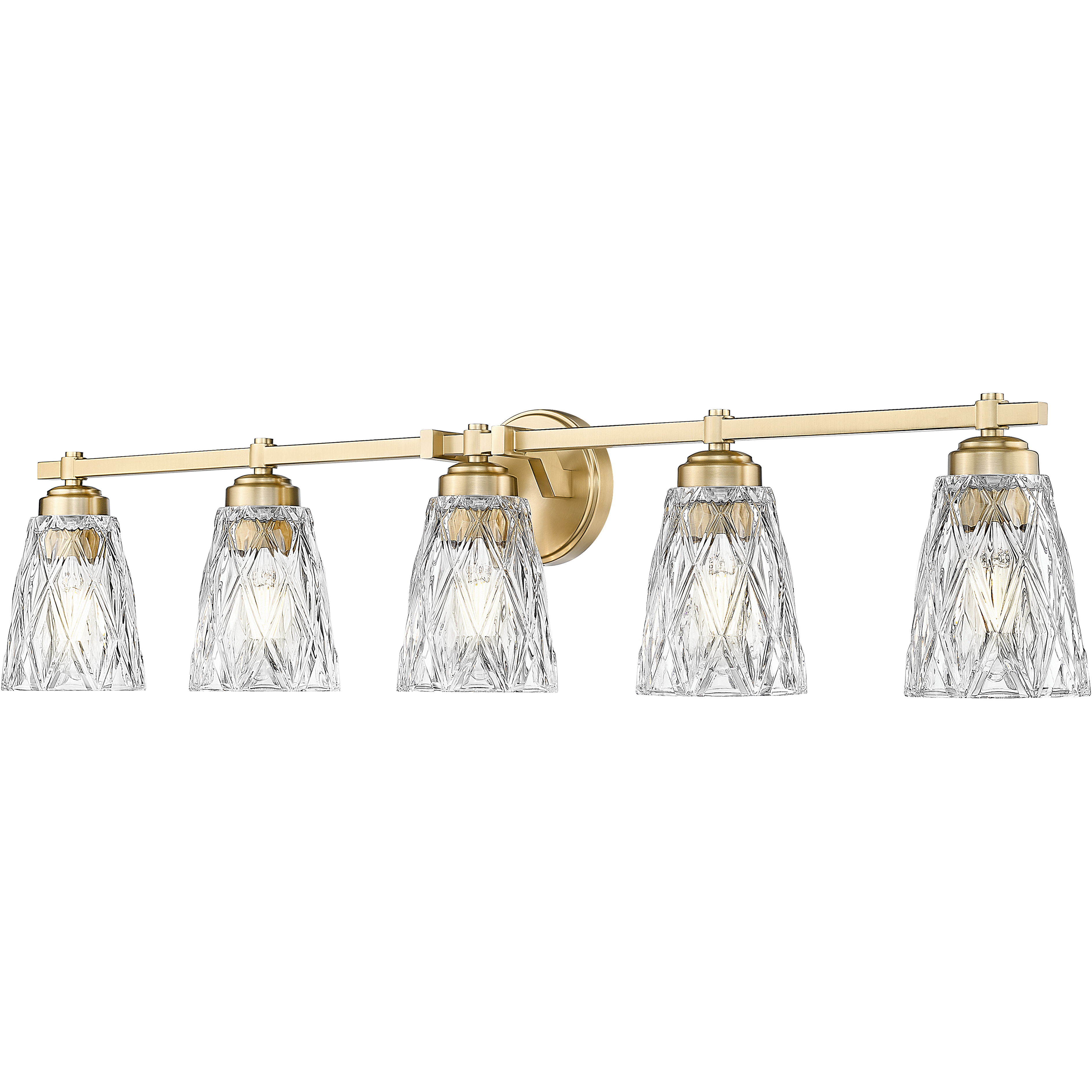 Andree 5 Light 40 inch Modern Gold Bathroom Vanity Wall Light