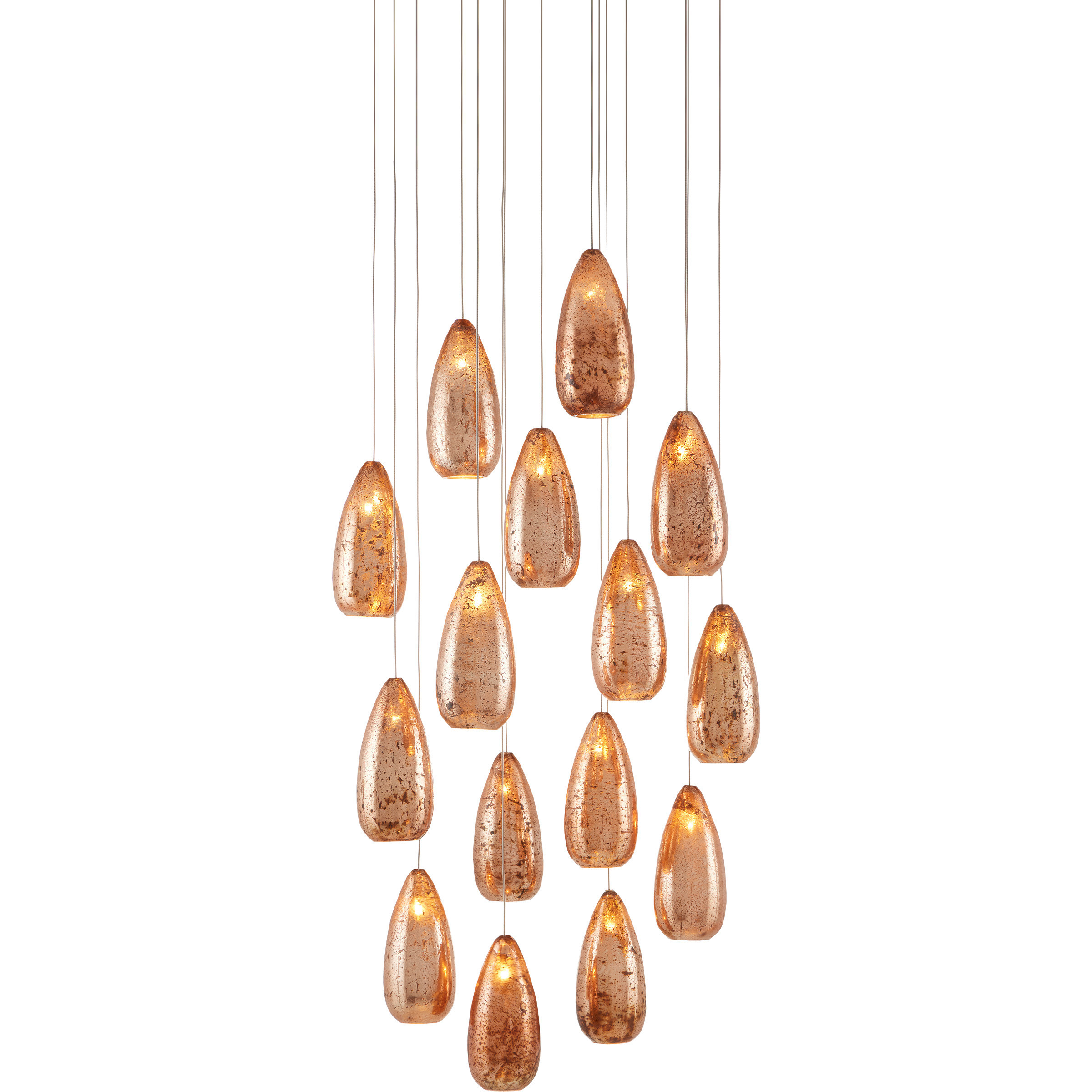 Rame 15 Light 23 inch Silver Multi-Drop Pendant Ceiling Light