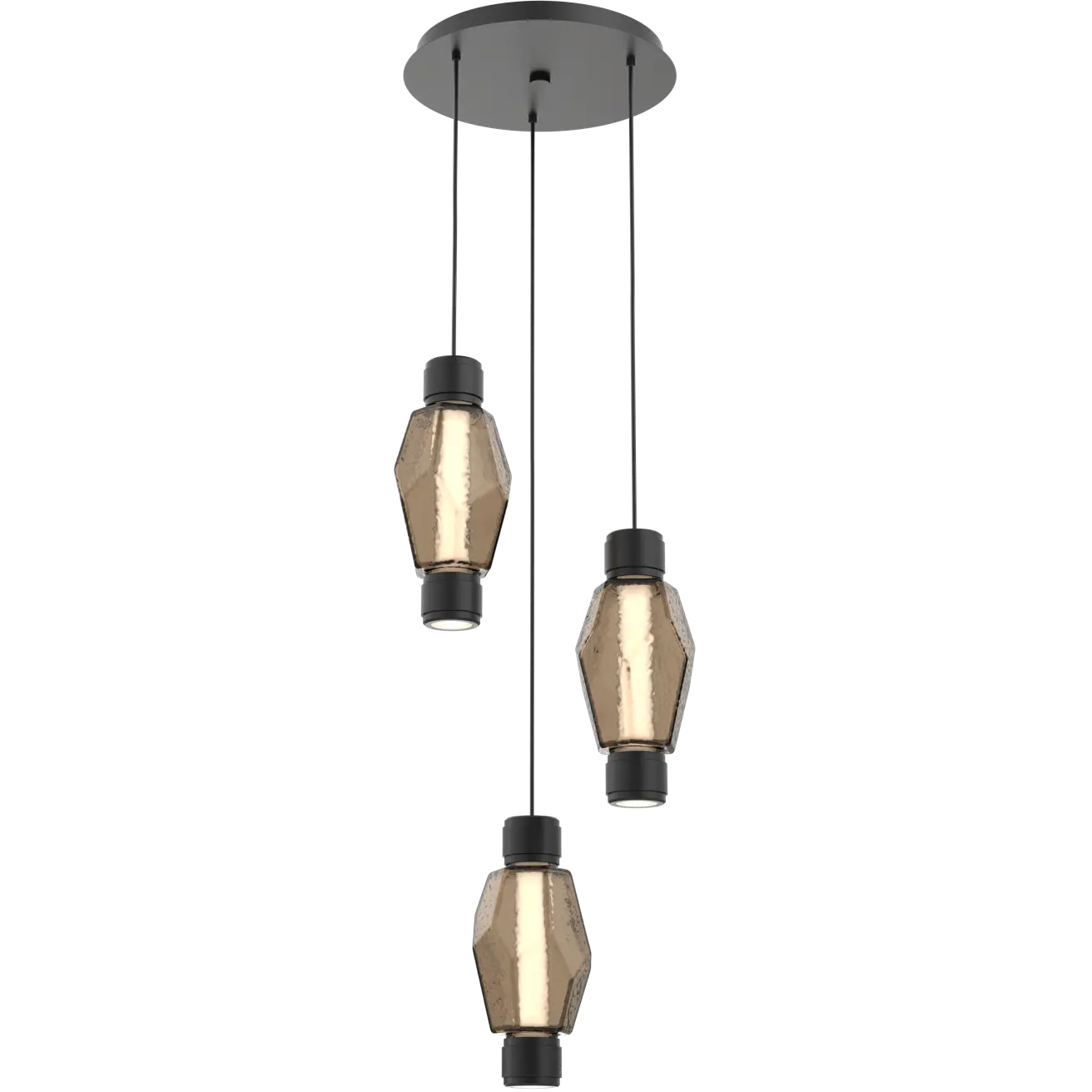 Gem Mandrel LED 18.9 inch Matte Black Multi-Pendant Ceiling Light