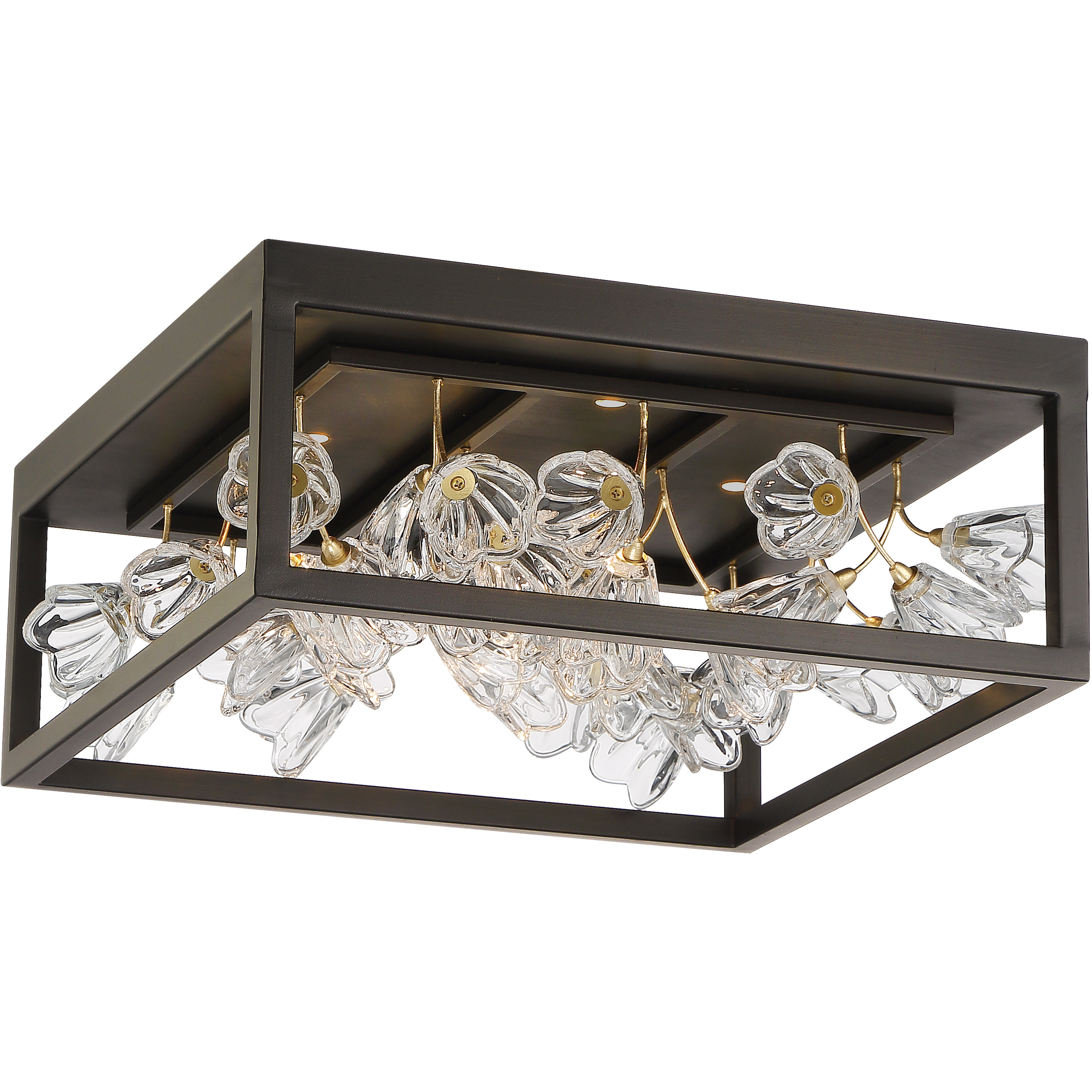 Maison Des Fleurs LED 19 inch Regal Bronze with Empire Gold Flush Mount Ceiling Light